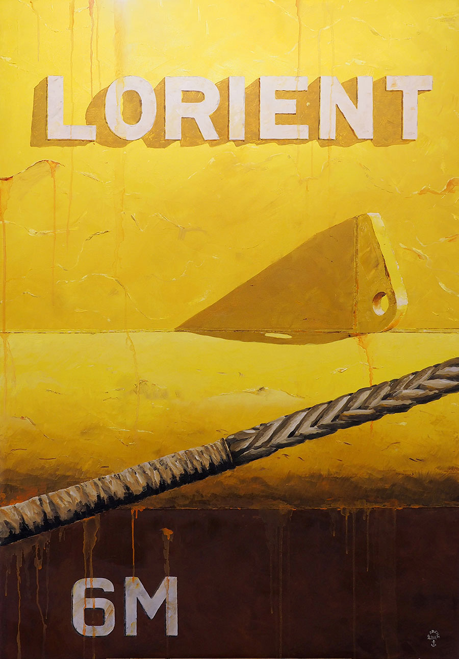 Réf. H-14.004 - Lorient - Abeille Supporter. Huile sur toile 89x130 cm - Col. Particulière