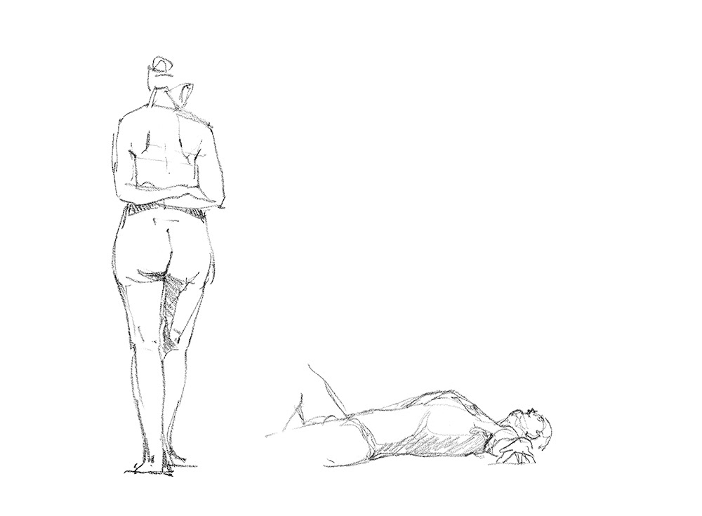 Etudes modèle vivant - Planche 1