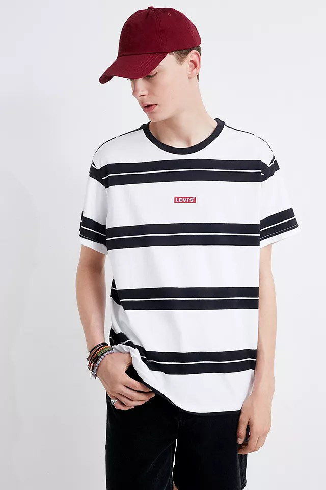 Relaxed Baby Tab Stripes Tee on Urban Outfitters