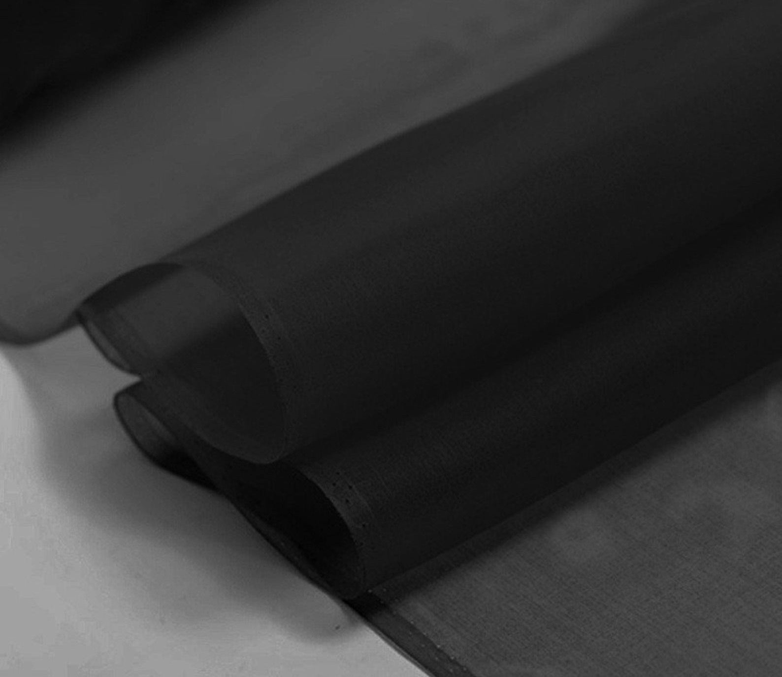Black 100% silk organza