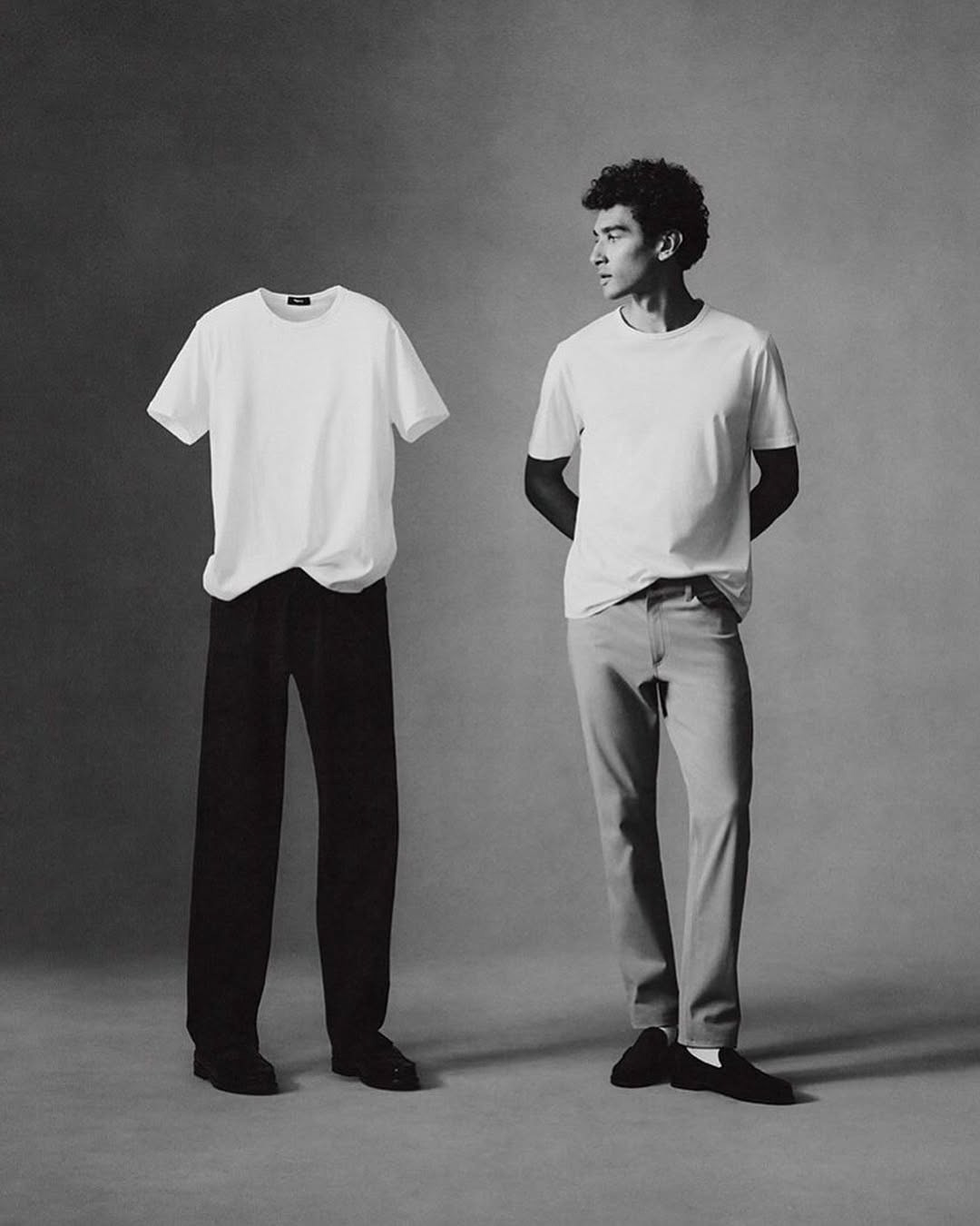 Theory Precise Tee. Imagery from Theory's Social Media.