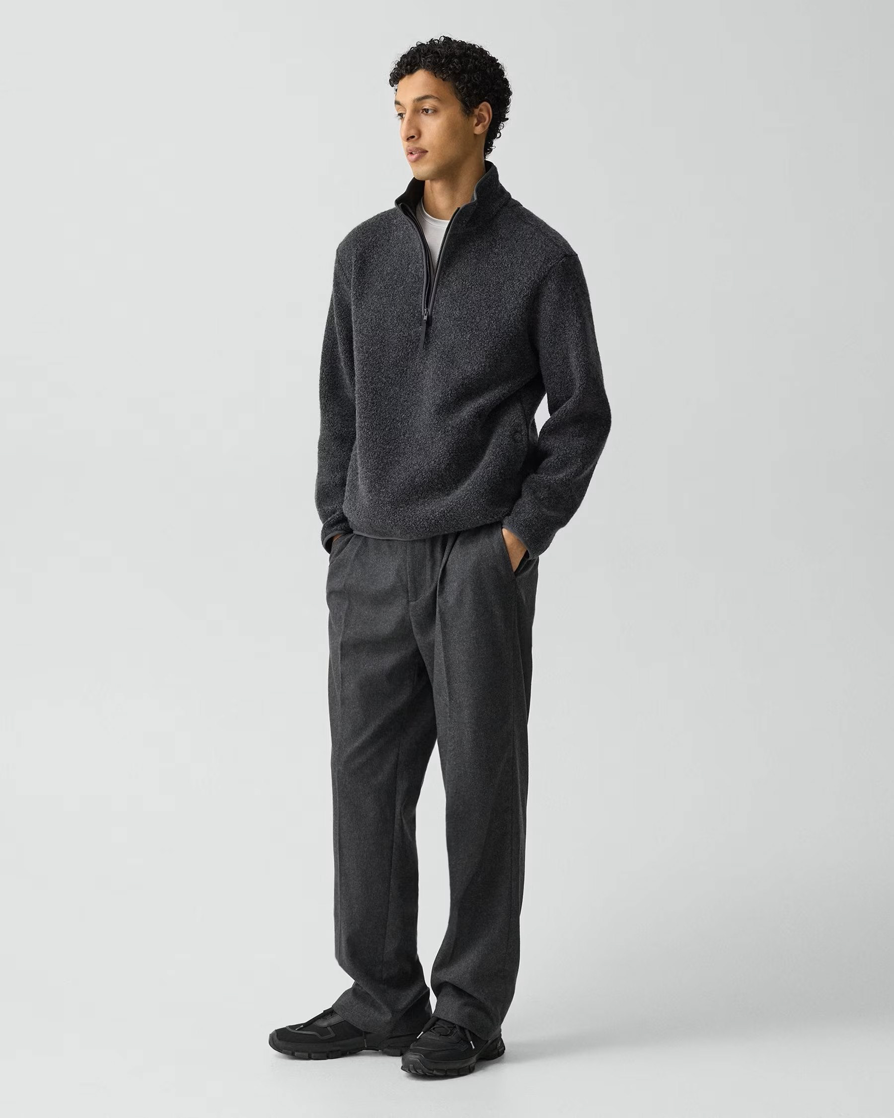 Theory Wool Quarter Zip Pullover. Imagery from Theory's Global Website