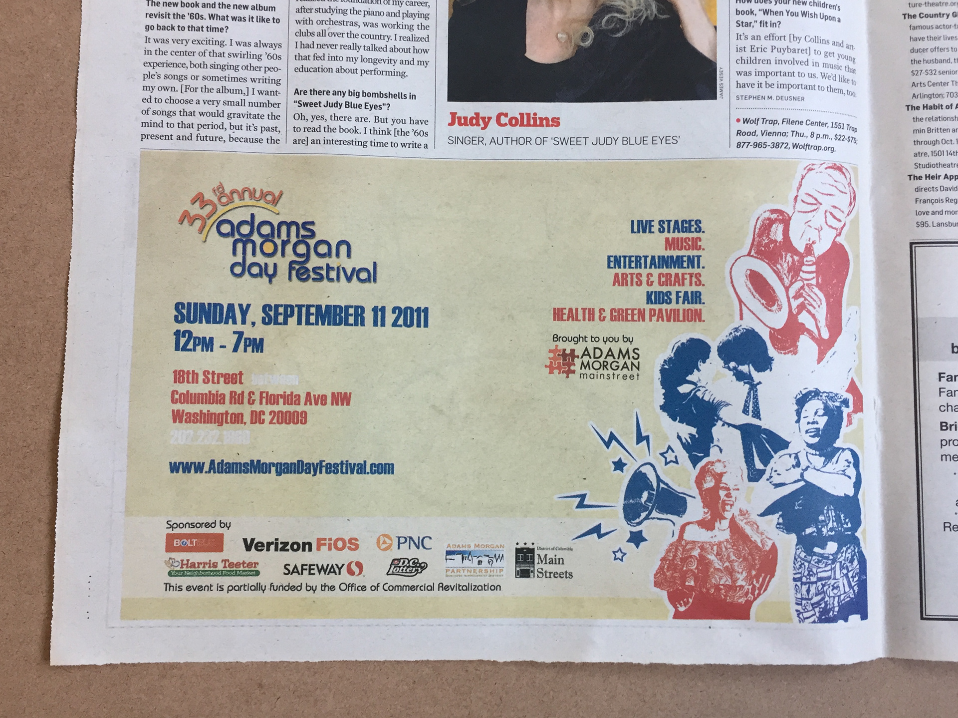 This half page ad ran for three days on The Express, on the week before the festival