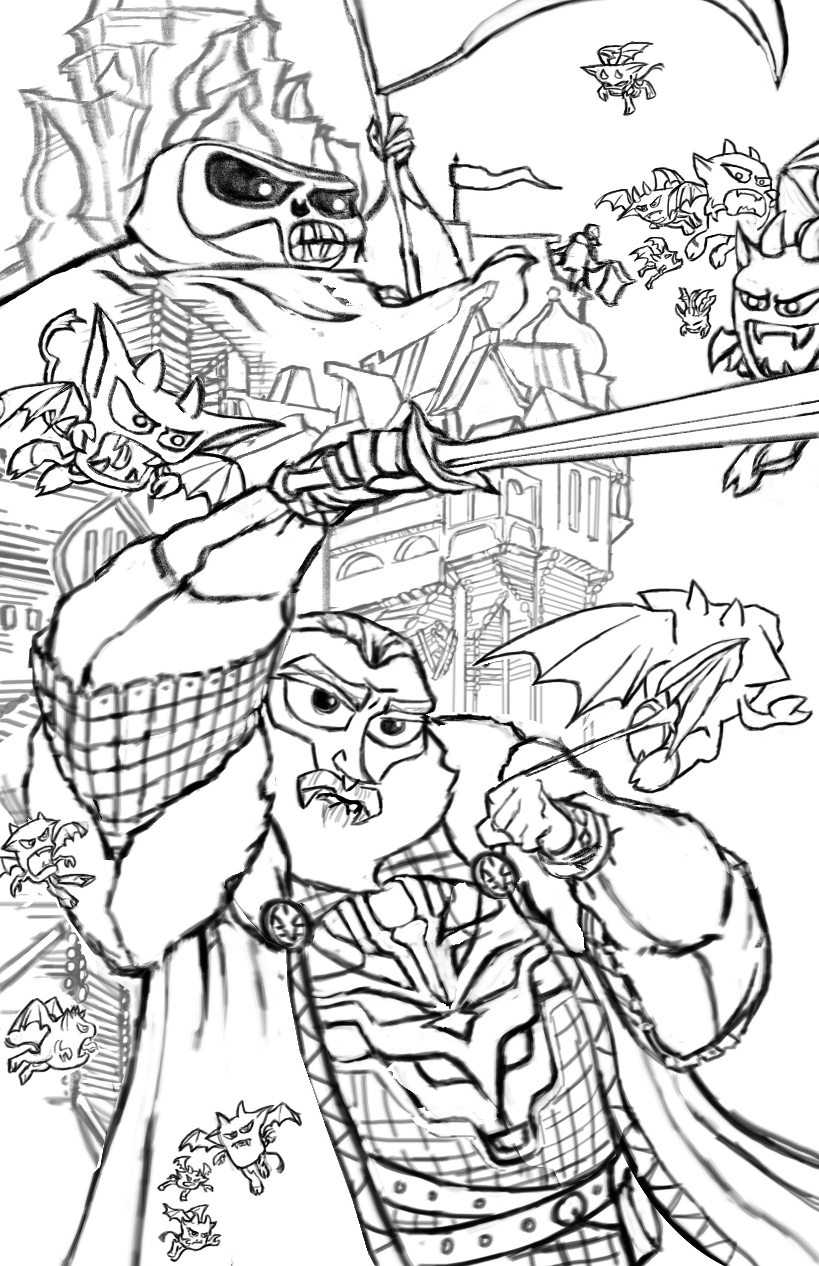 Soldie & Death Final Linework