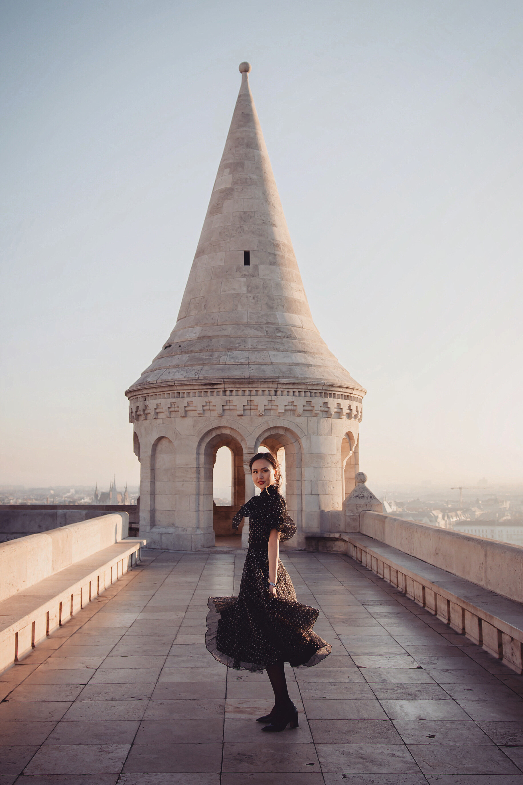 Private Vacation Photo Shoot in Budapest Sunrise photo Session at Fisherman's Bastion, Budapest. - Tulip Sujeera Photography