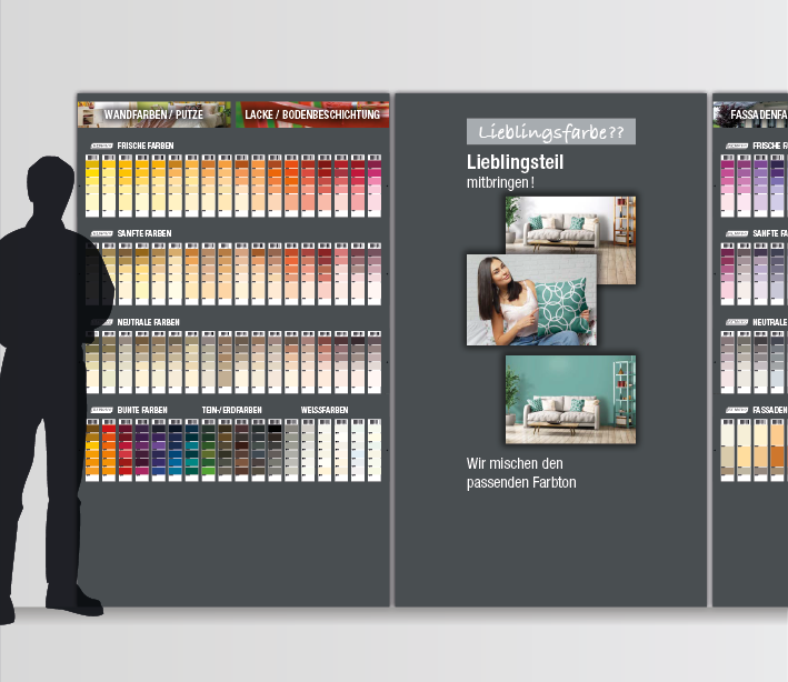 Regalsystem als Wandablauf