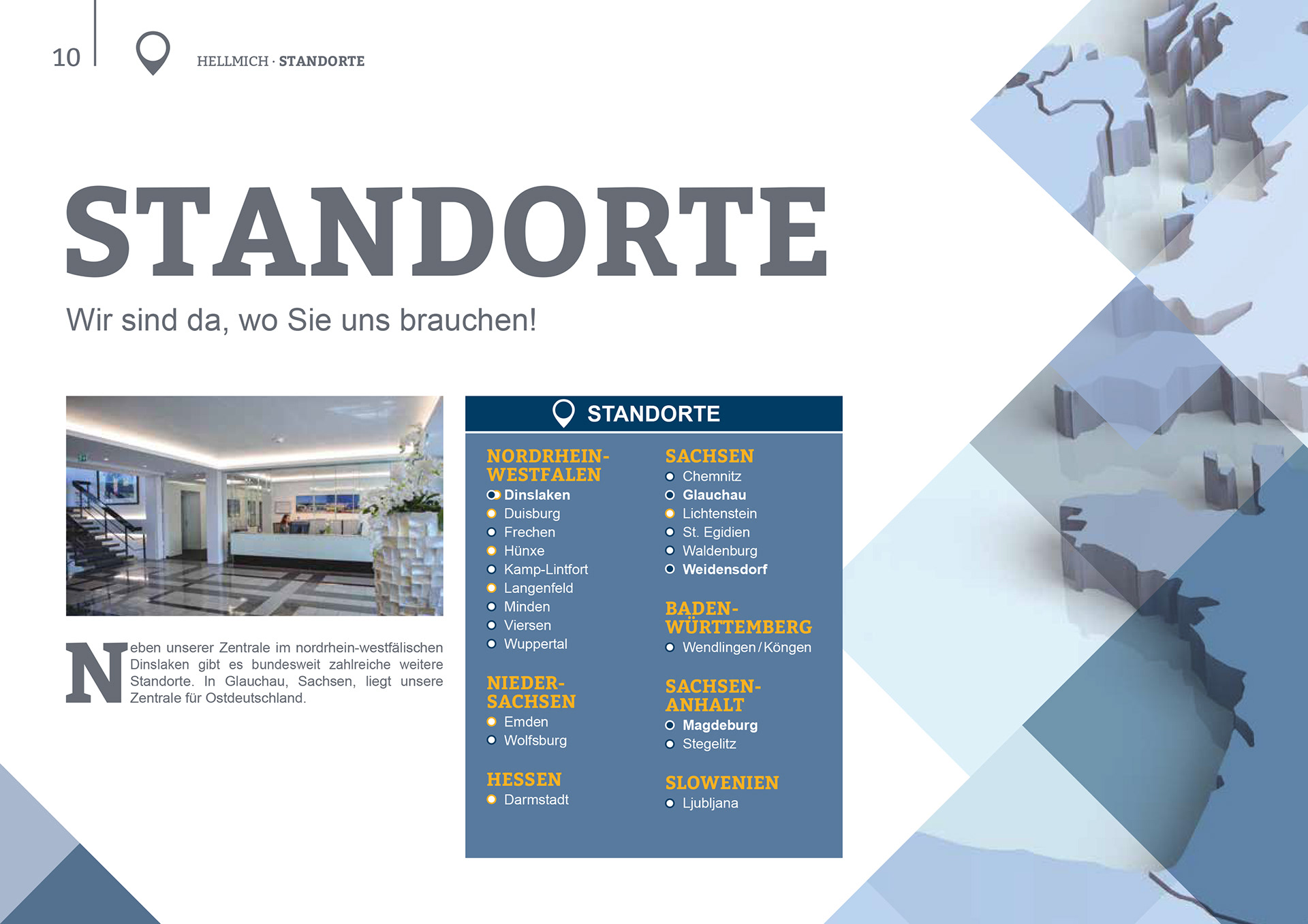 Doppelseite "Standorte"