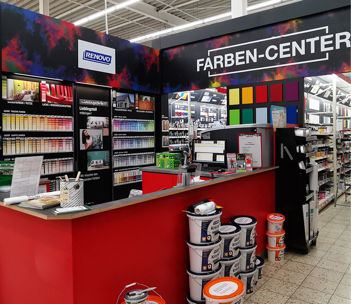 Farben-Center (Farbauswahlcenter) im Hagebaumarkt