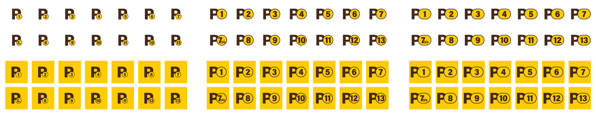 collection des pictogrammes des parkings du mont-saint-michel