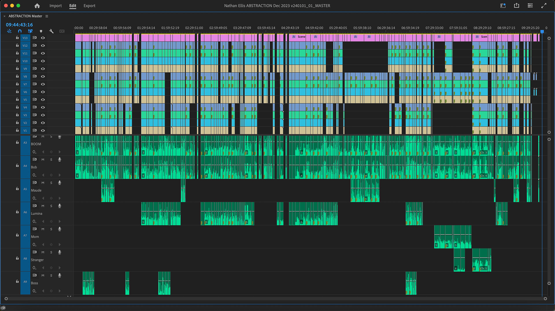 Editing Master Timeline
