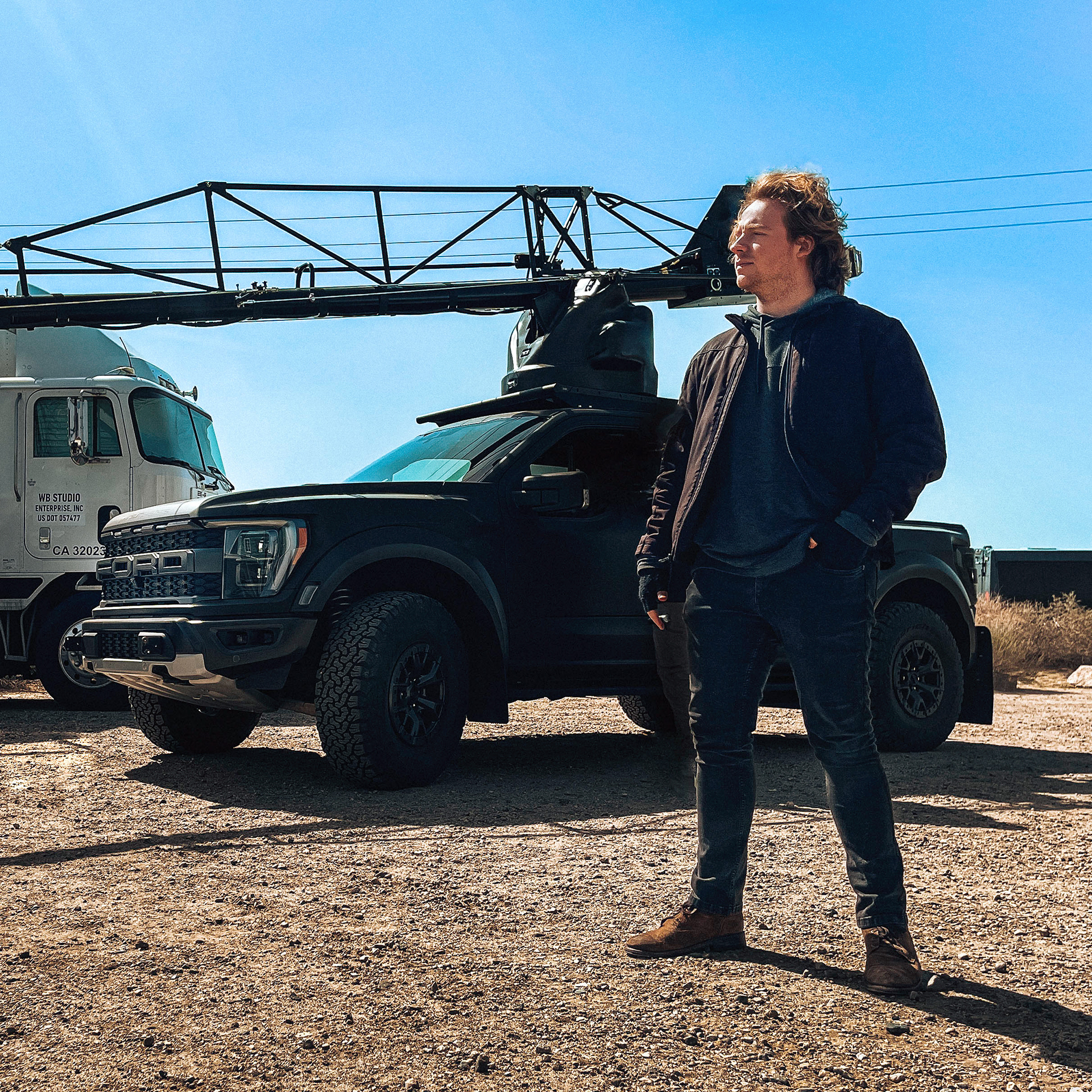 On-Set with the chase car (Ford 'Unidos Stronger")