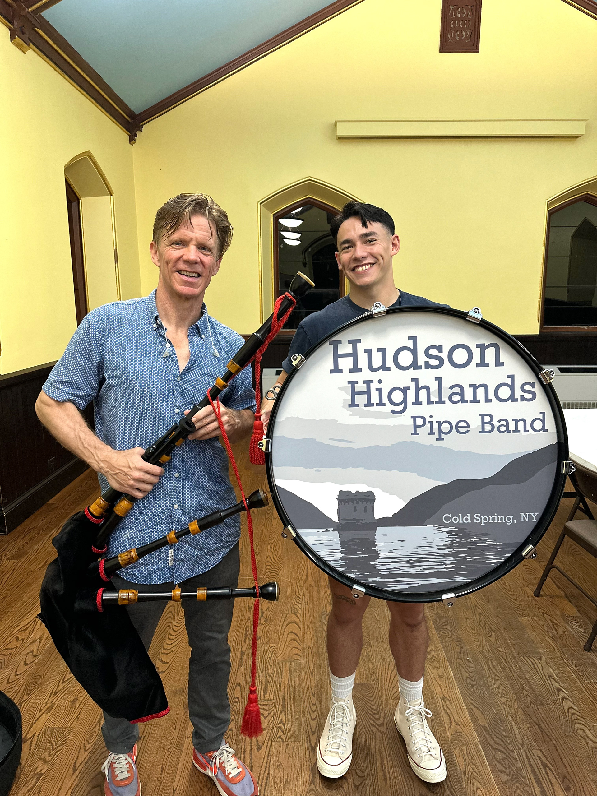 James Hartford and I proudly showing off the new drumhead