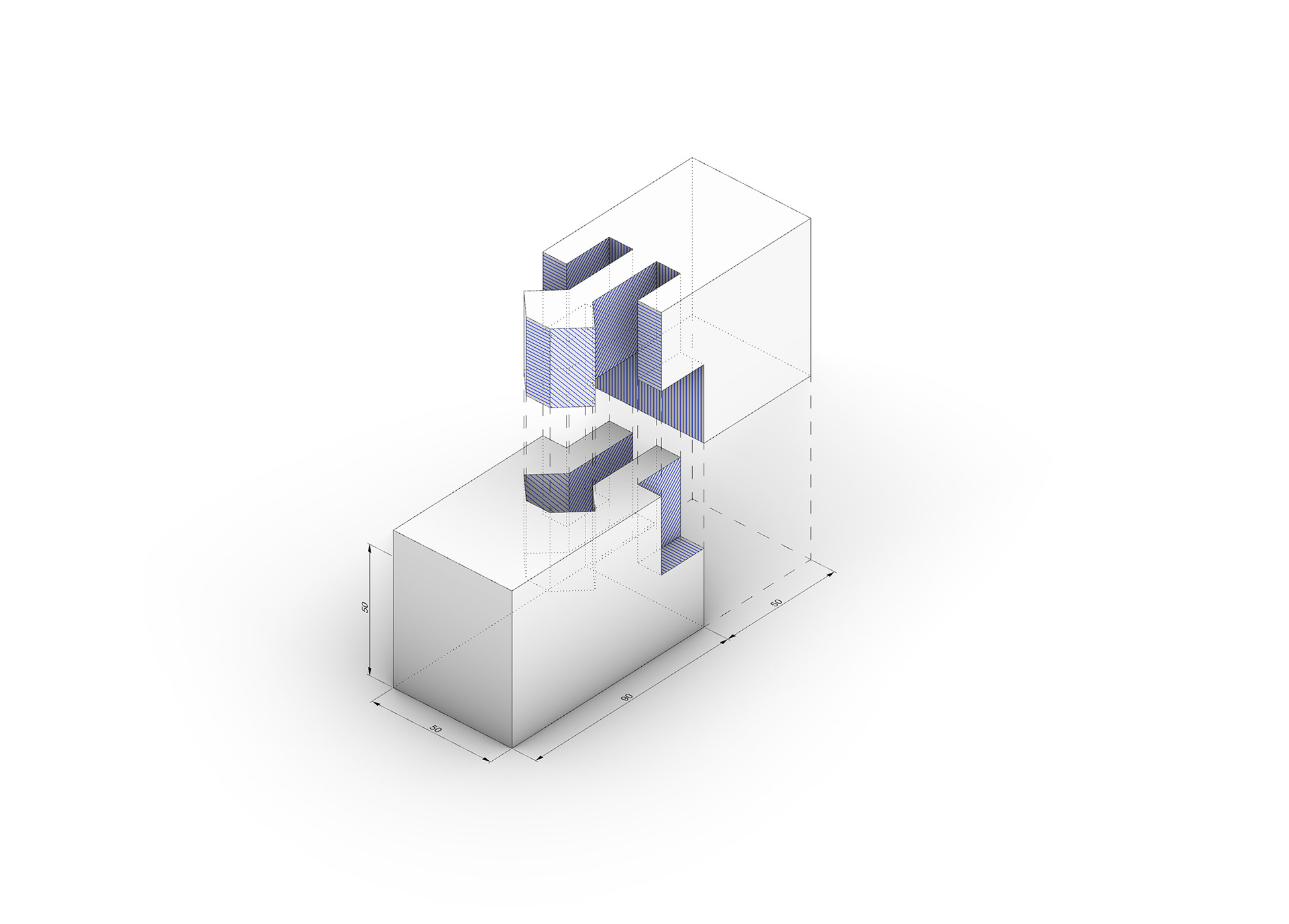Interlocking Joint - Exploded Isometric