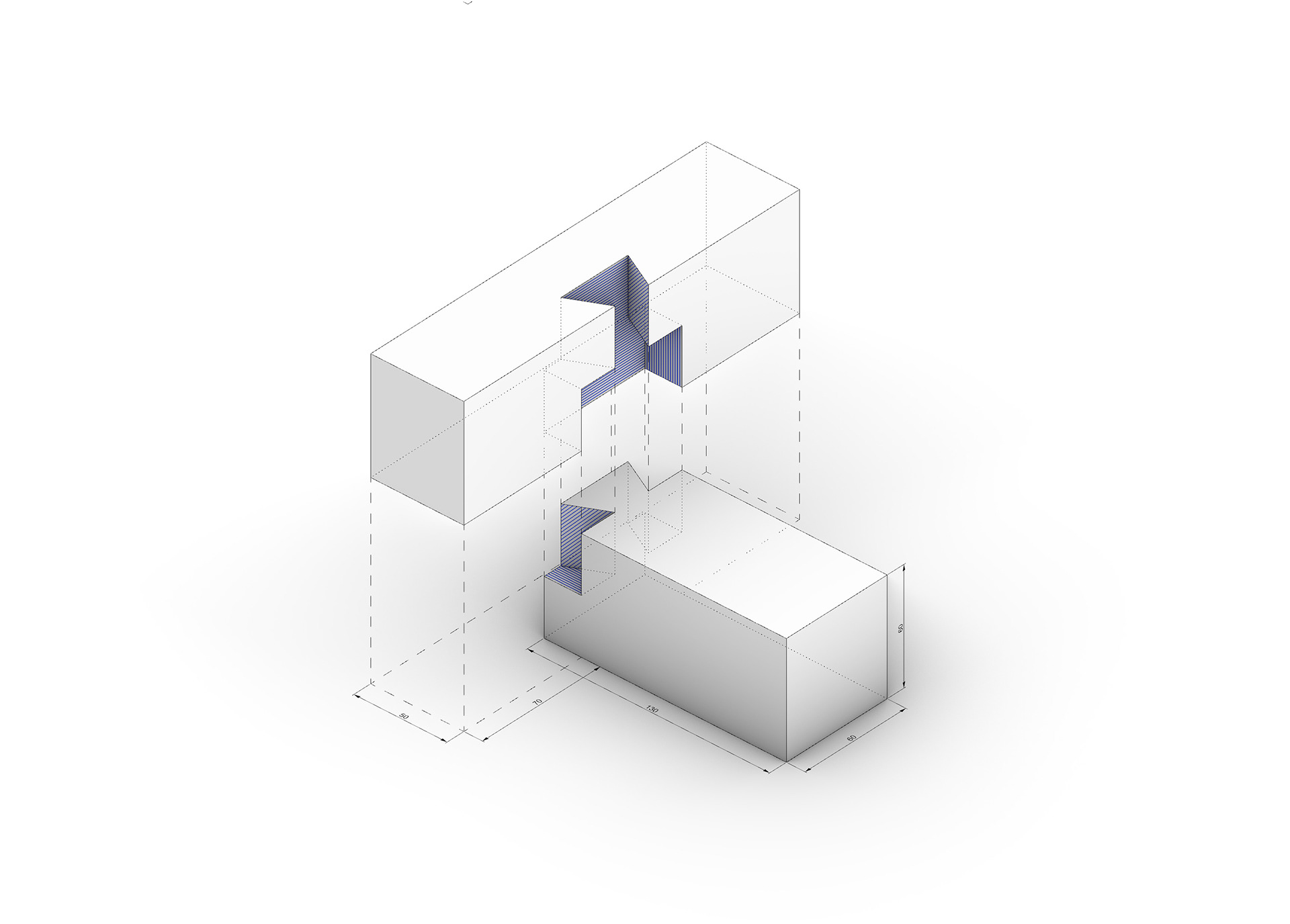 Dovetail Joint - Exploded Isometric