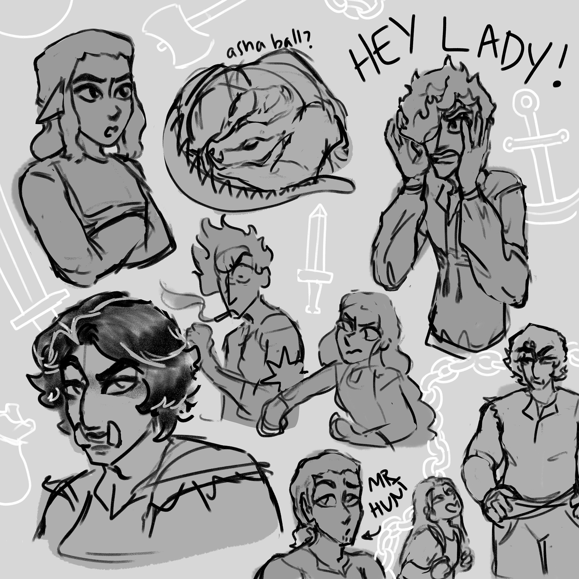 doodles from my DnD campaign, 2023