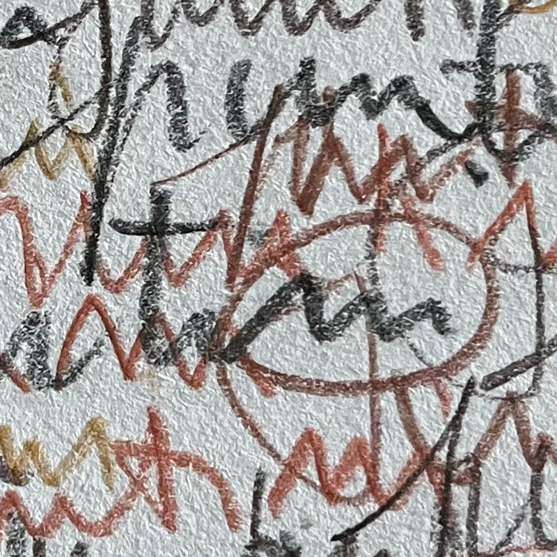 Puntini Puntini, pastello su carta, parz, 2024