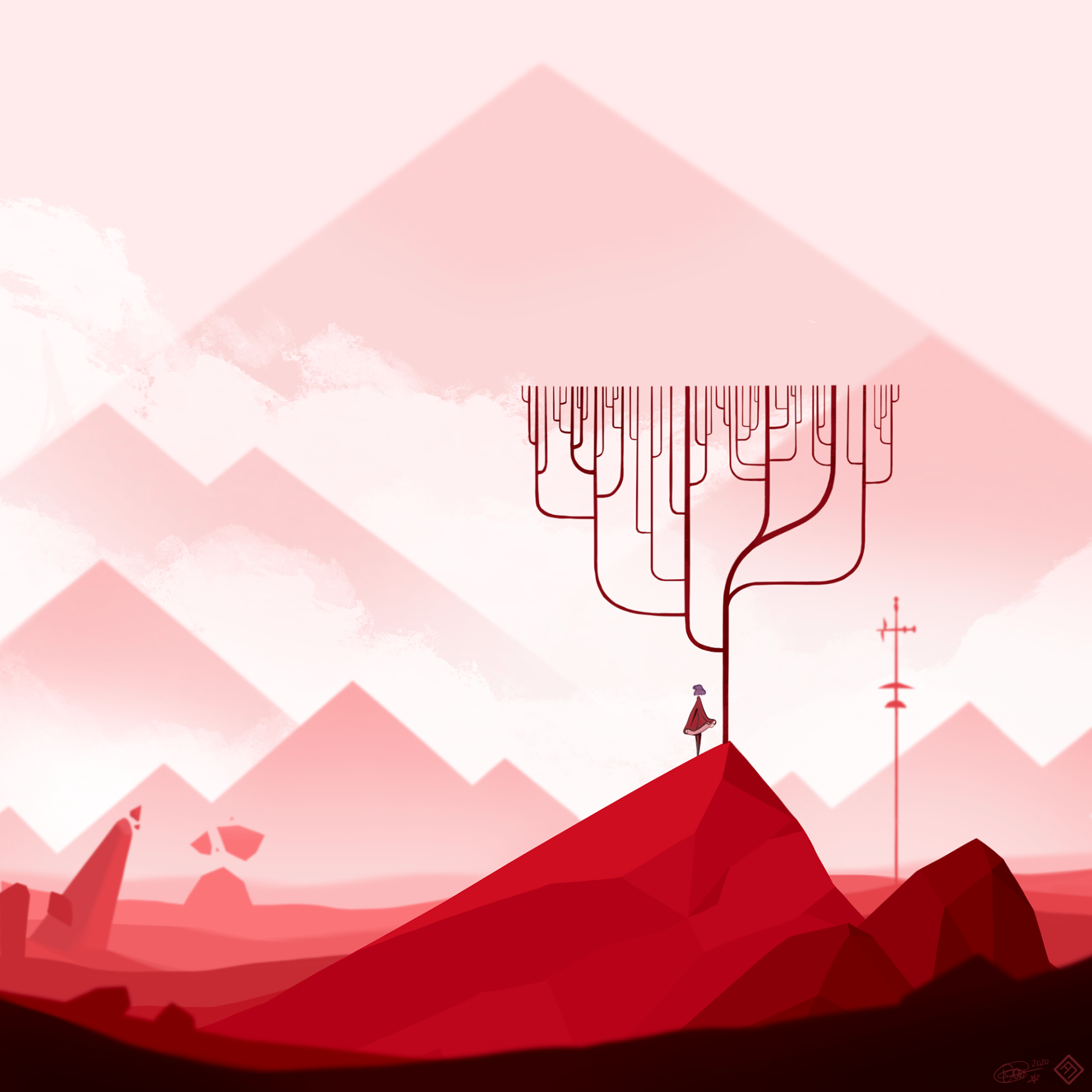"A dance with the storm in red." (GRIS)