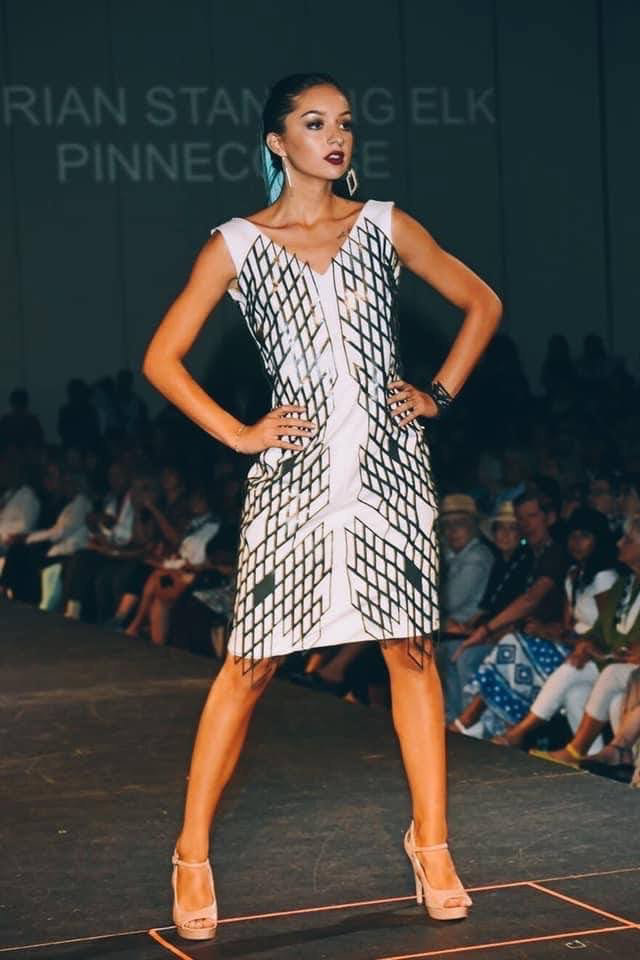 SWAIA Fashion Show - Adrian Standing Elk Pinnecoose - 2018
