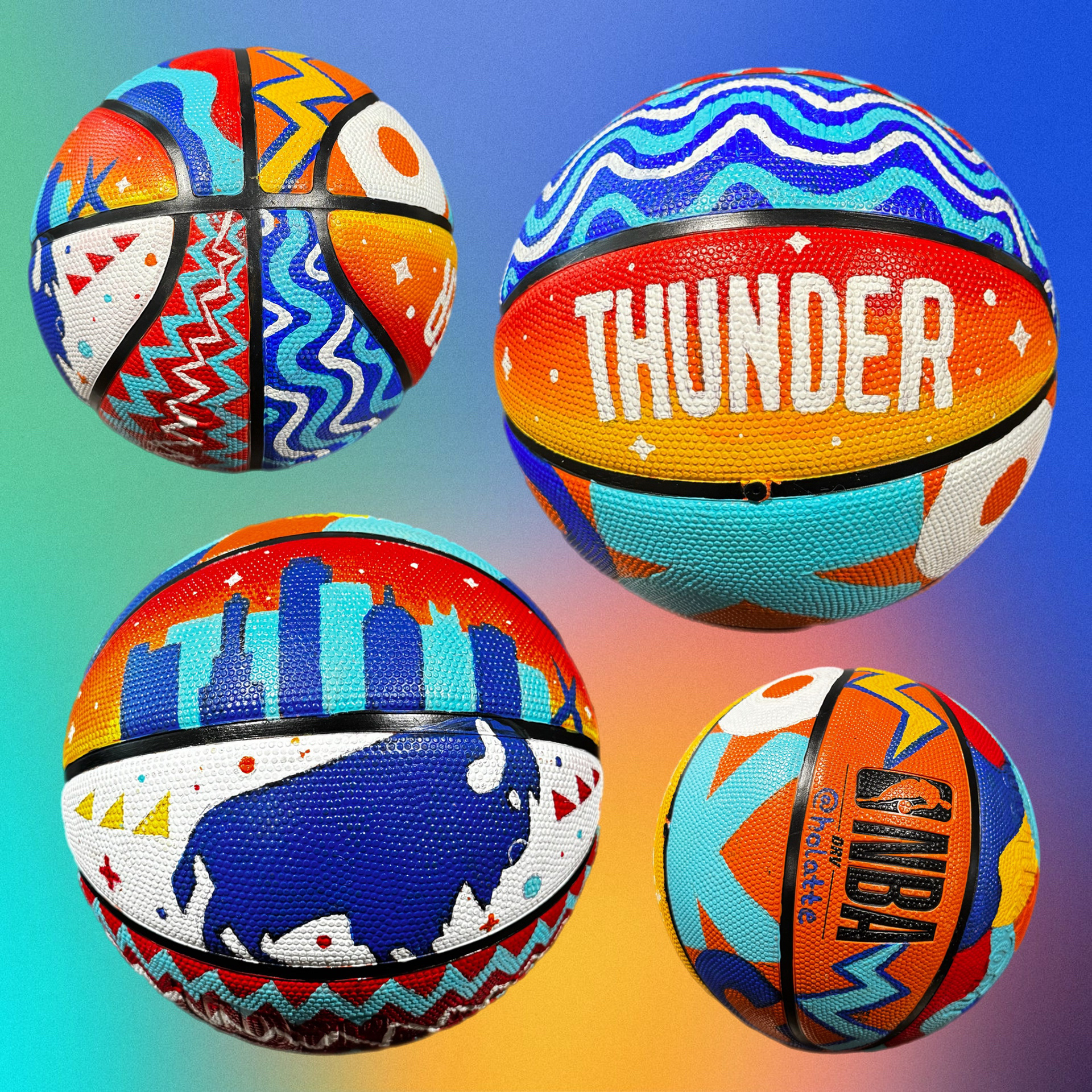 OKC Thunder Painted ball