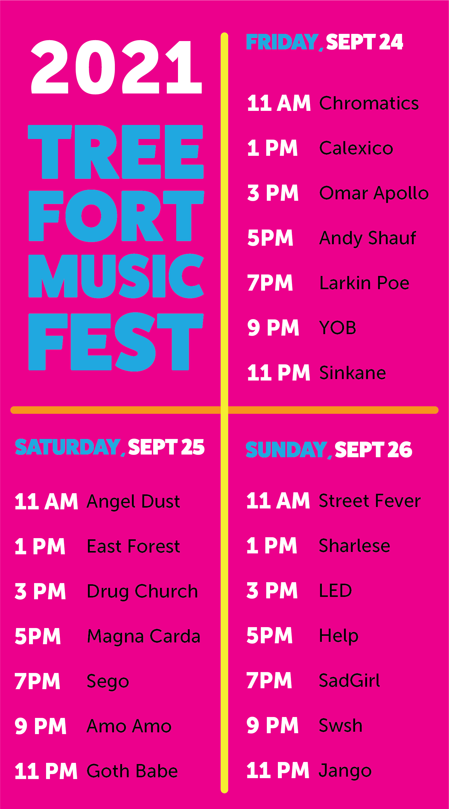 Treefort Music Fest - Schedule