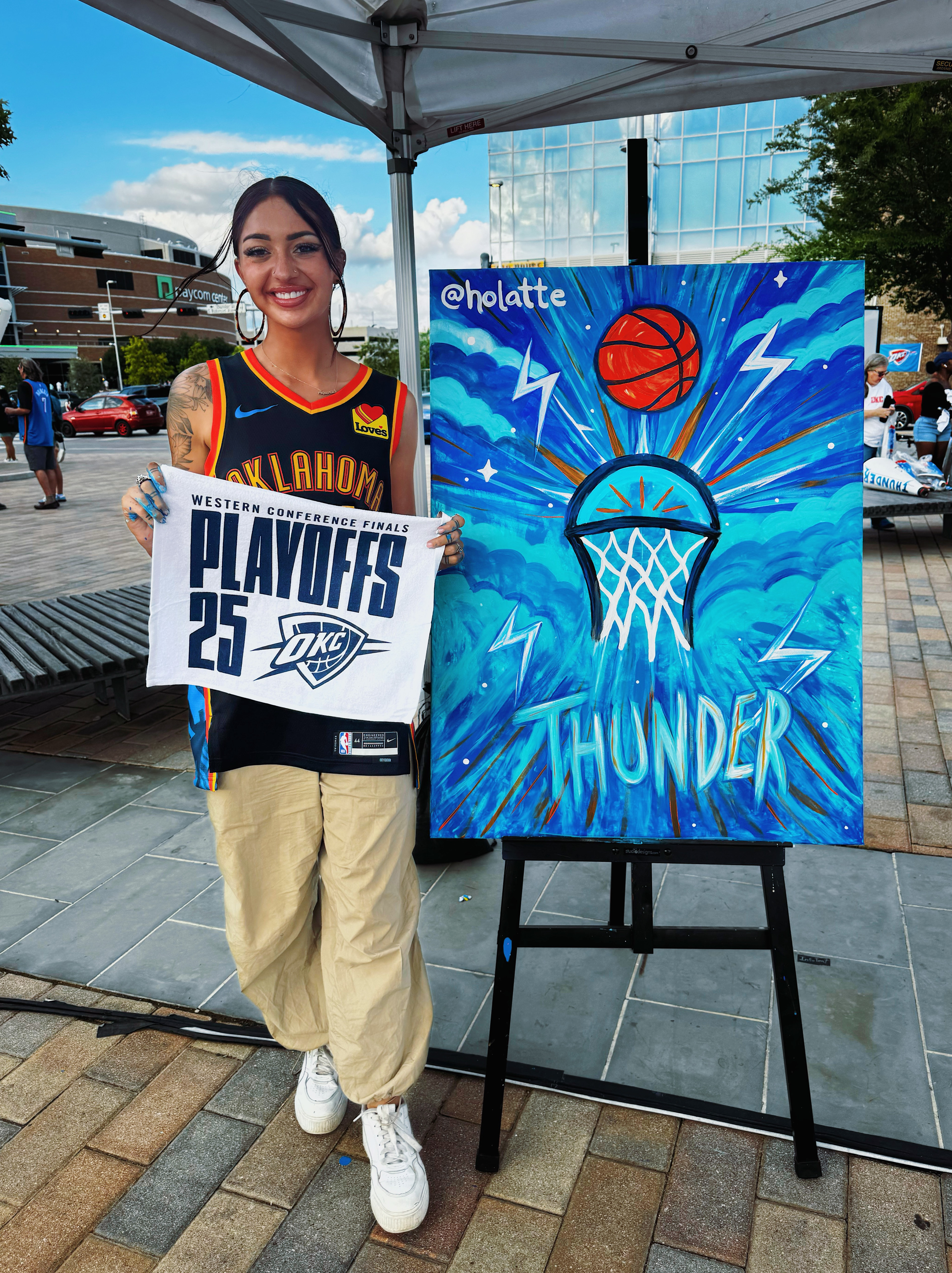 'Electric Hoops' - Live painting during Game 5 of the 2025 NBA Western Conference Finals