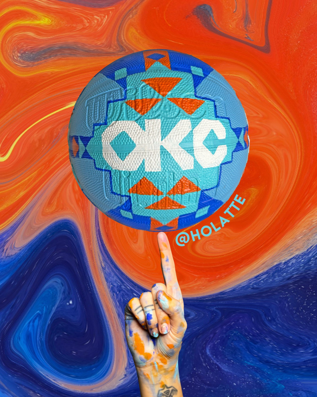 OG+E Custom Painted Basketball