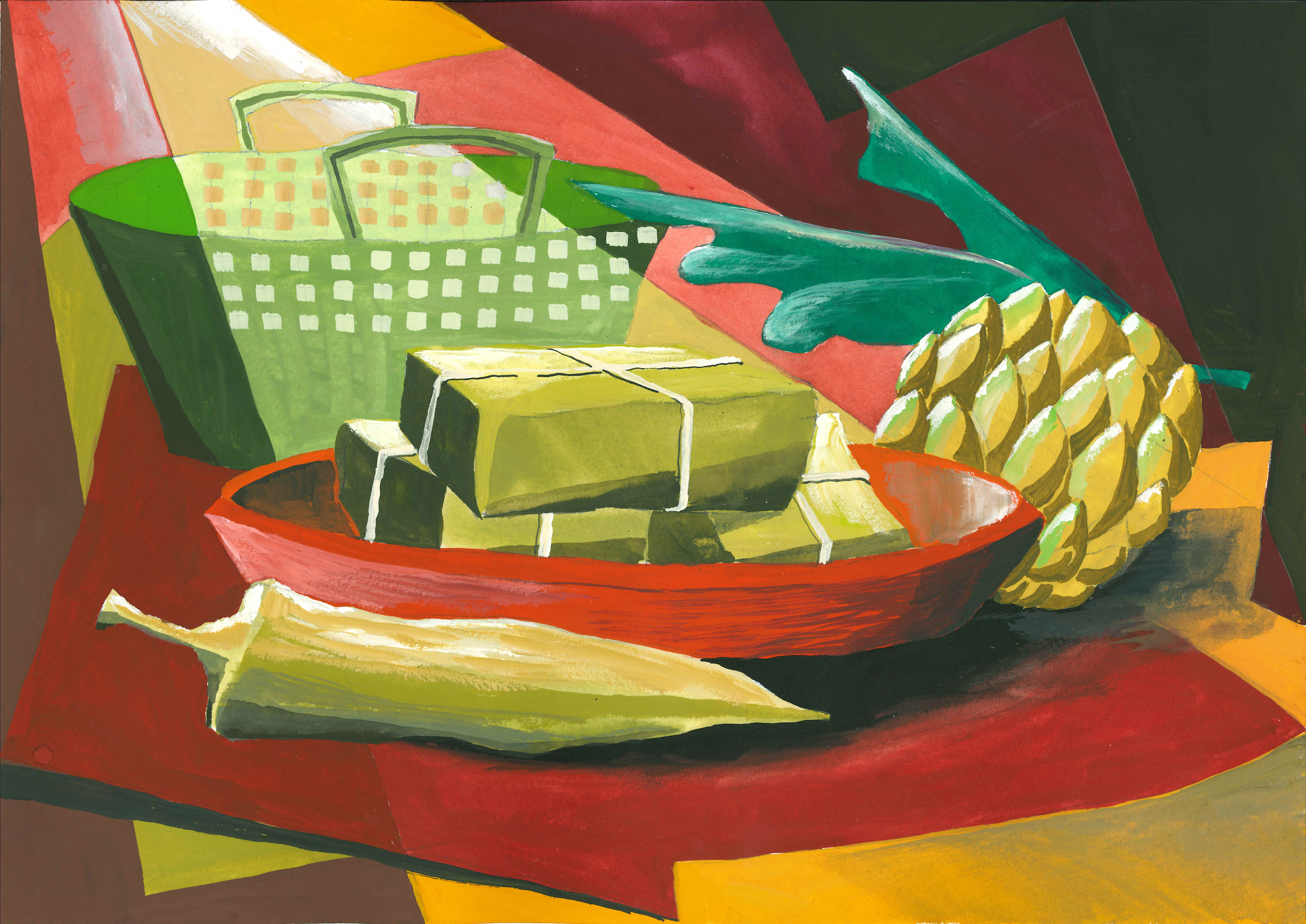 Mercado . Gouache .42 x 30 cms . 