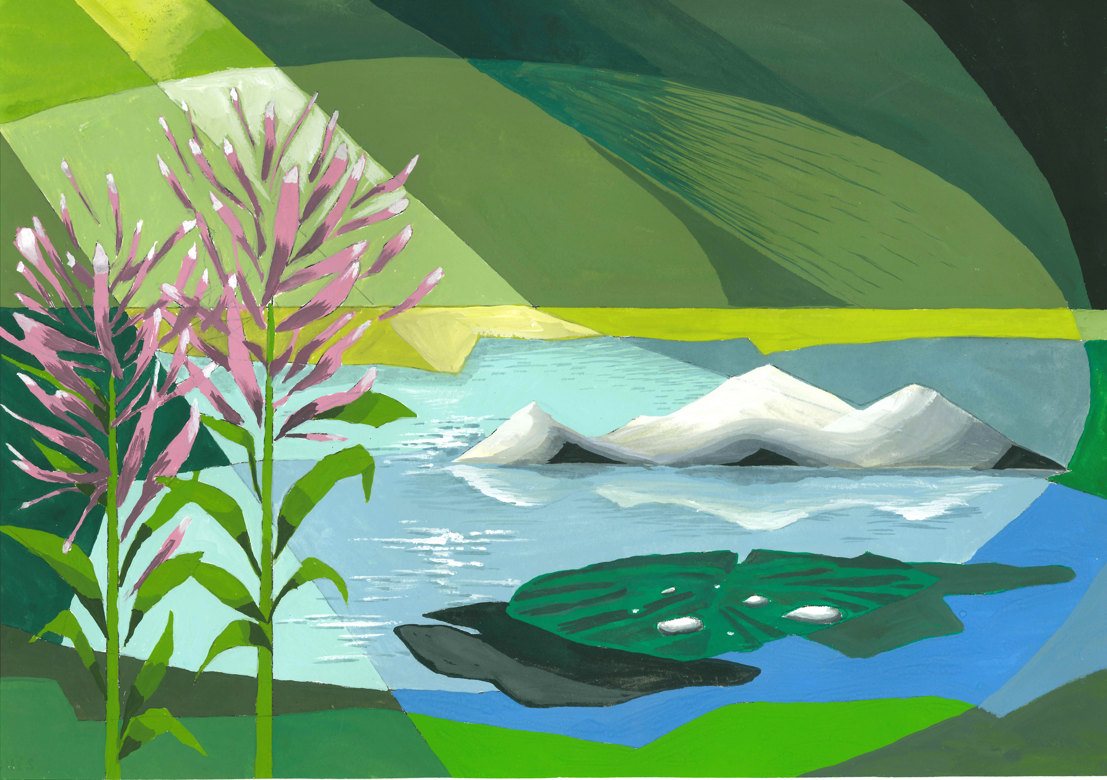 Reflejo . Gouache .42 x 30 cms . 