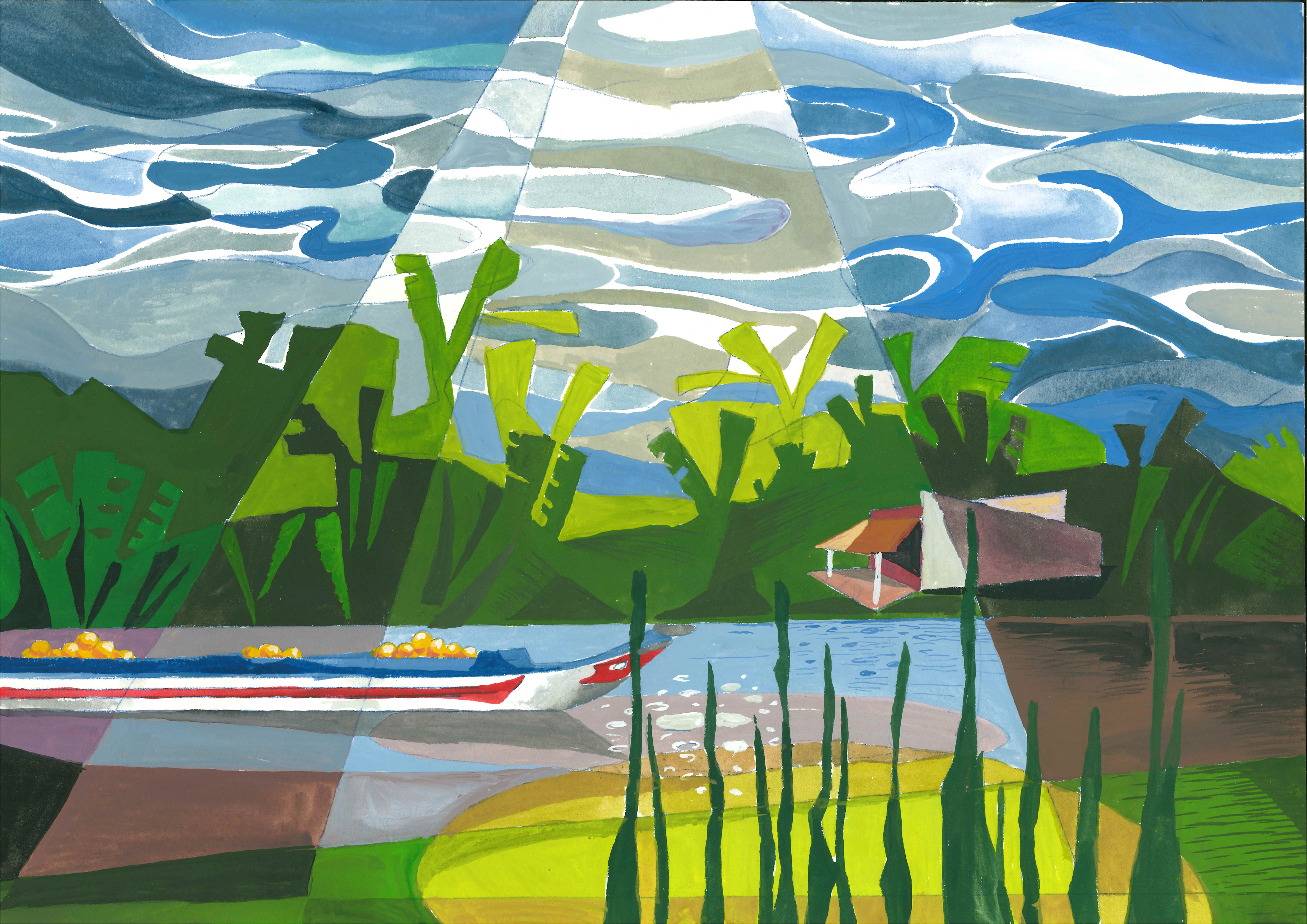 Delta. Gouache .42 x 30 cms . 