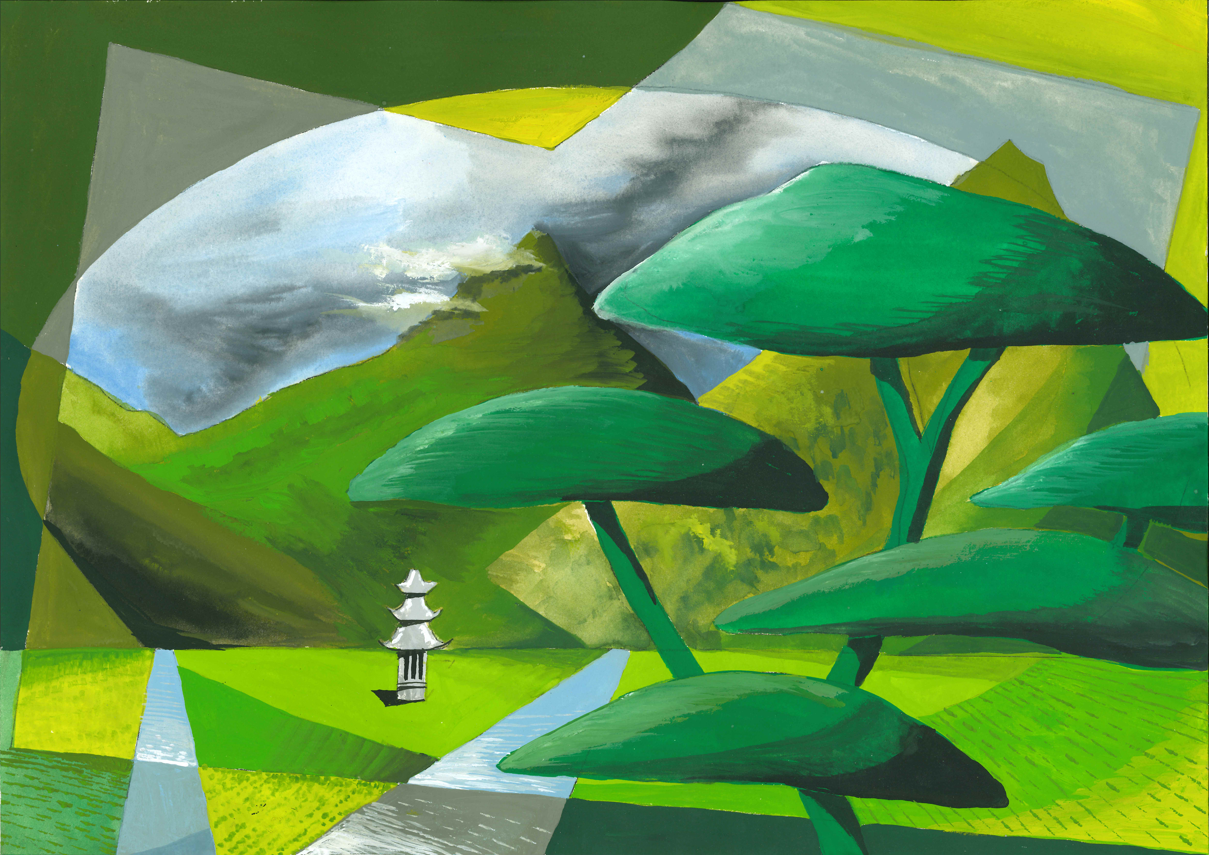 Arbol . Gouache .42 x 30 cms . 