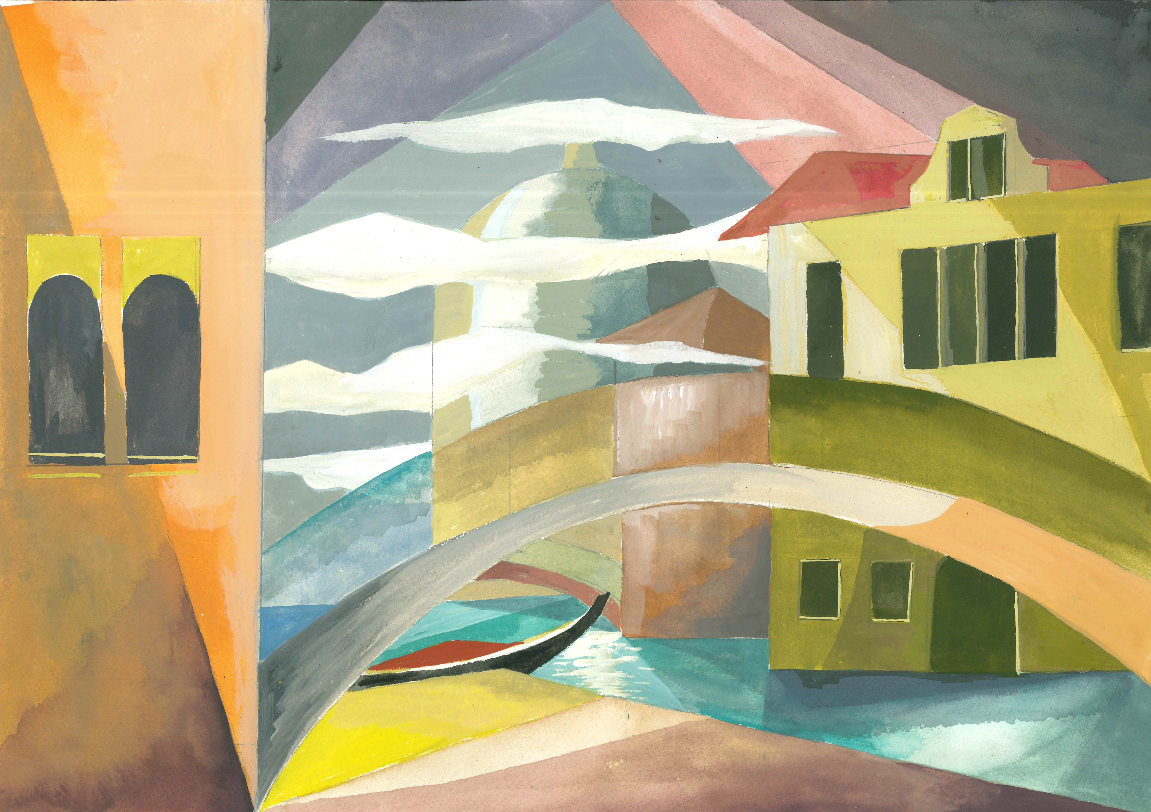 Venice imagined 2. Gouache 42 x 30 cm 