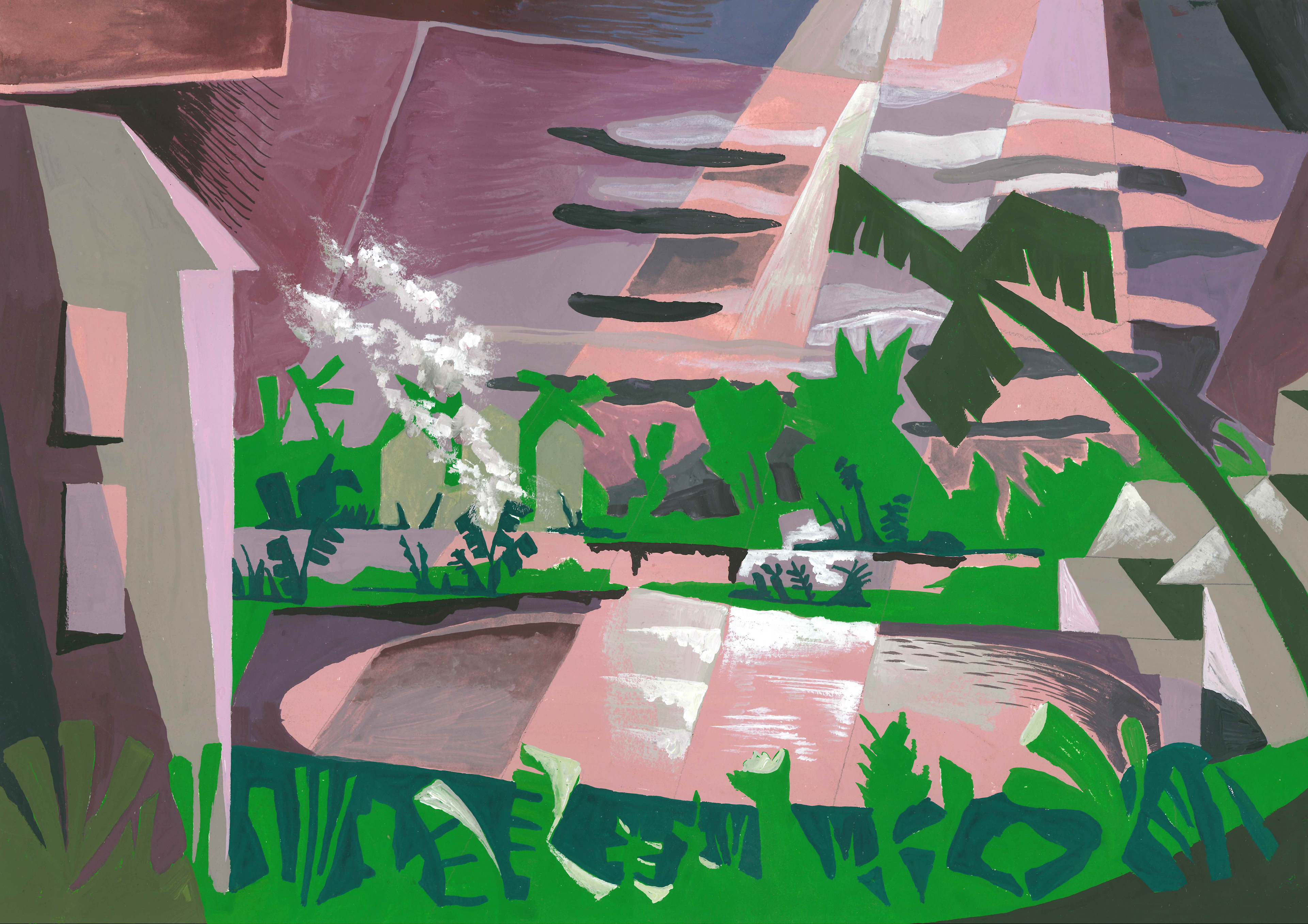 Hoi An . Gouache .42 x 30 cms . 