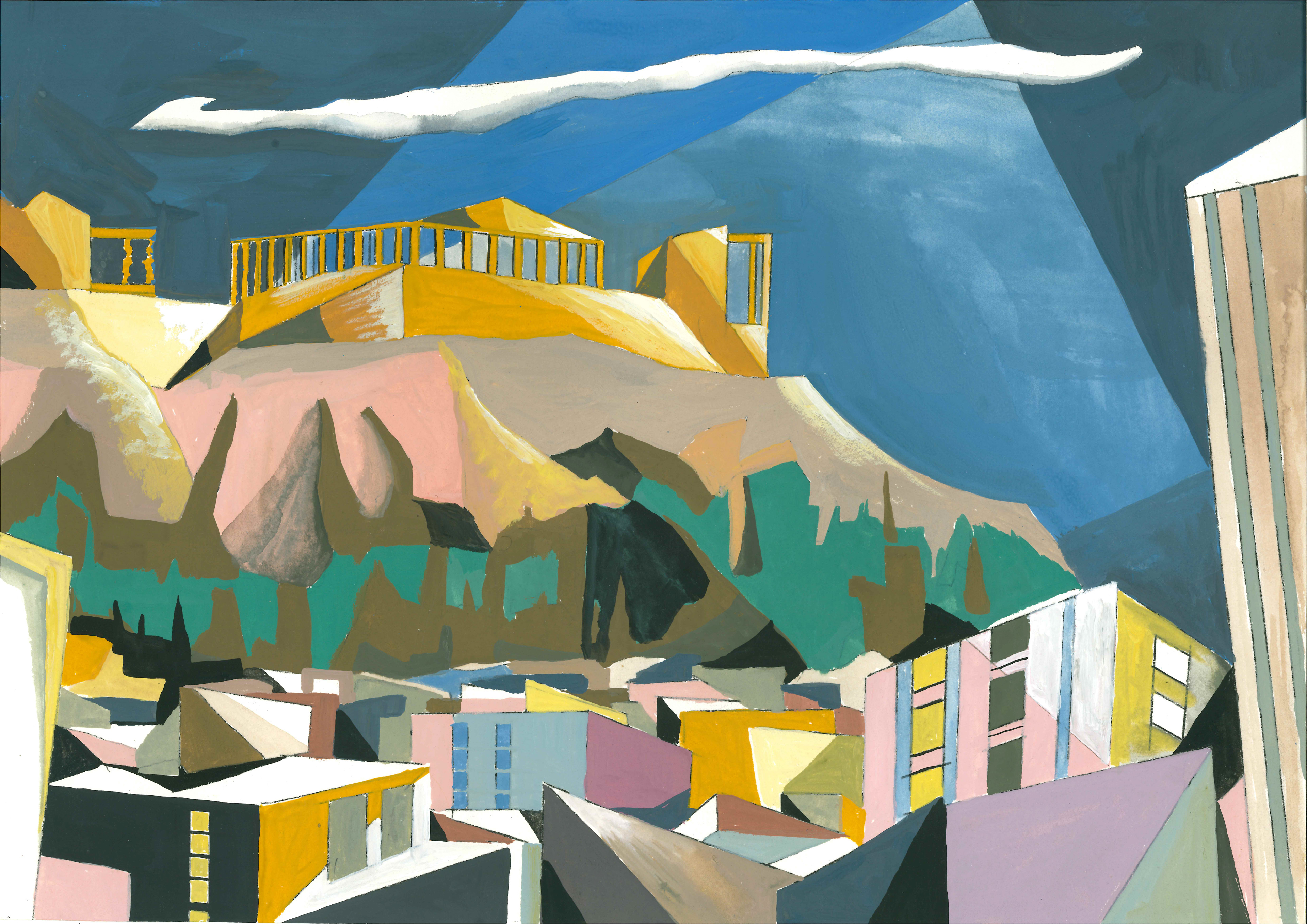 Atenas . Gouache. 42 x 30 cms  2025