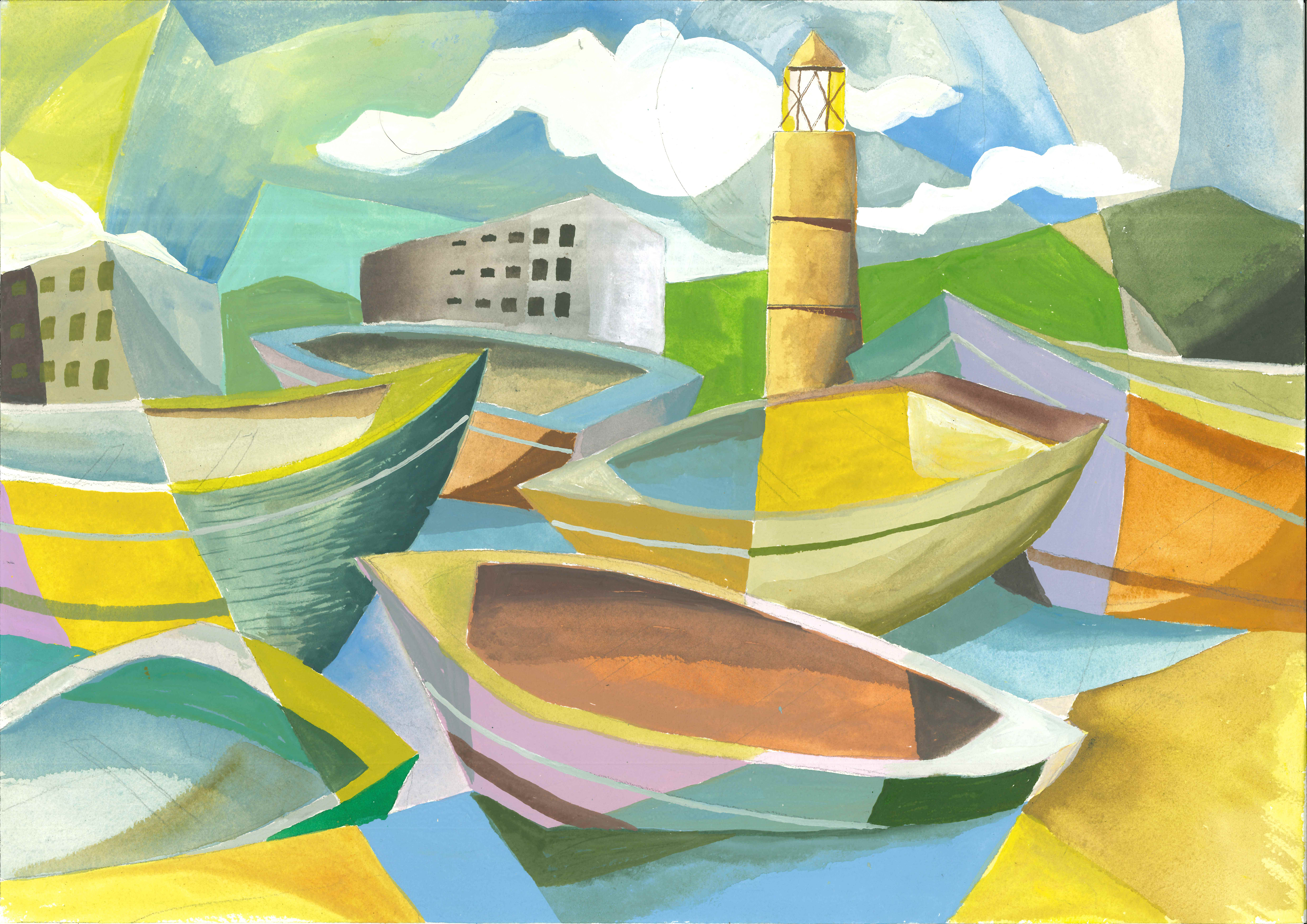 Trieste Imagined 3 . Gouache 42 x 30 cm 