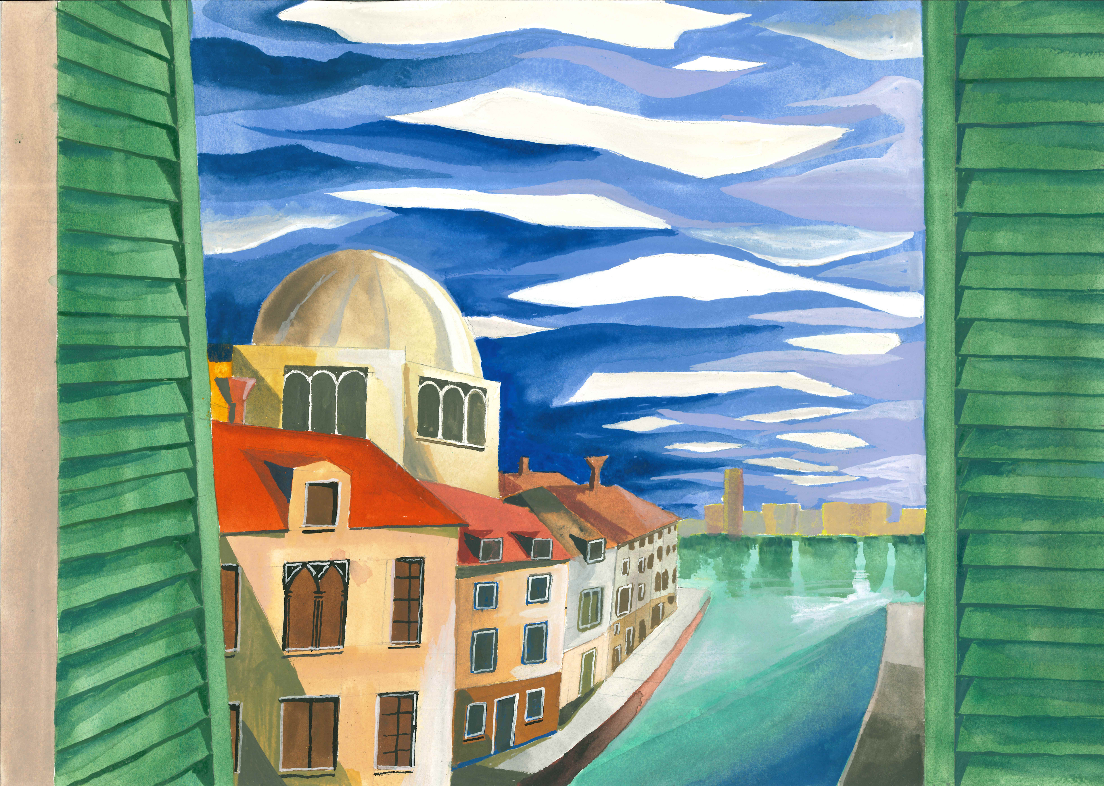Venice imagined. Gouache 42 x 30 cm 