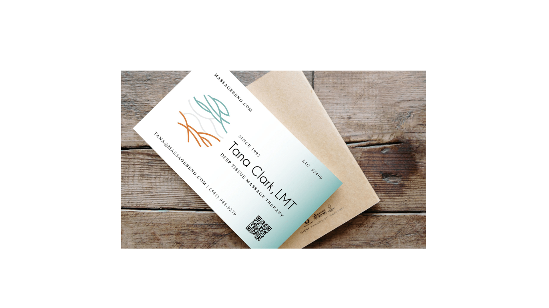 Massage Bend business card mock-up