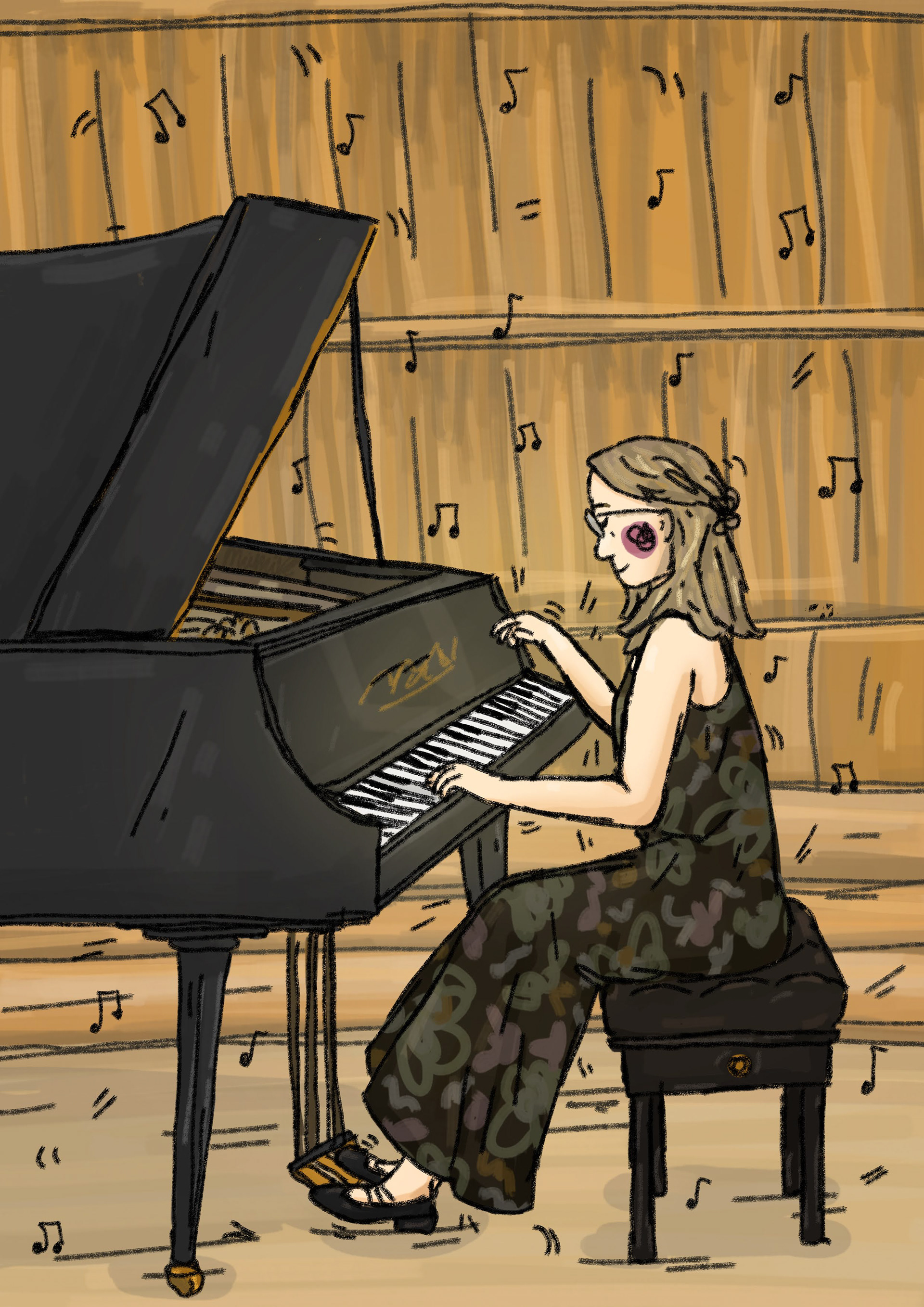Illustration for pianist Sarah Potjewijd