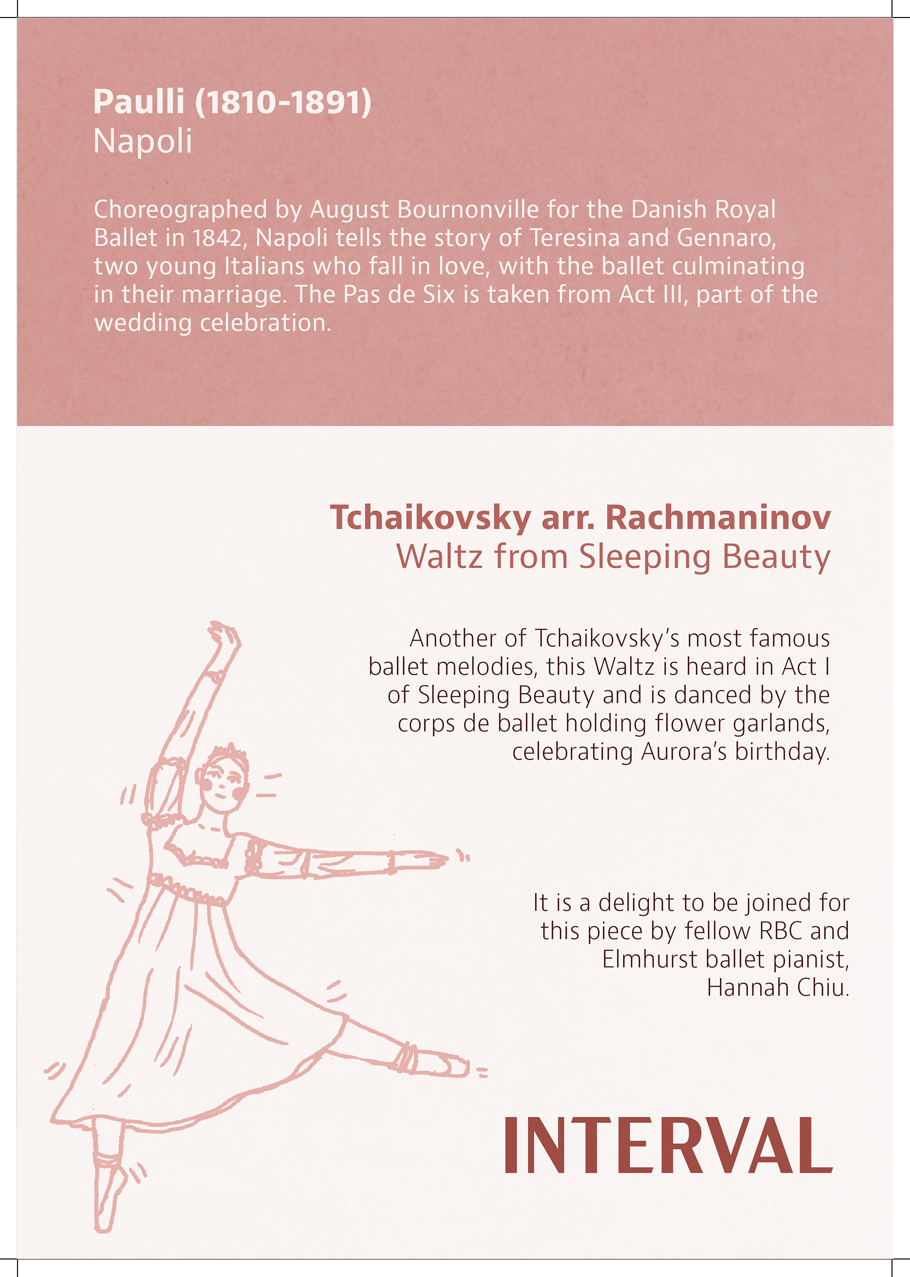 Section of programme for Piano En Pointe