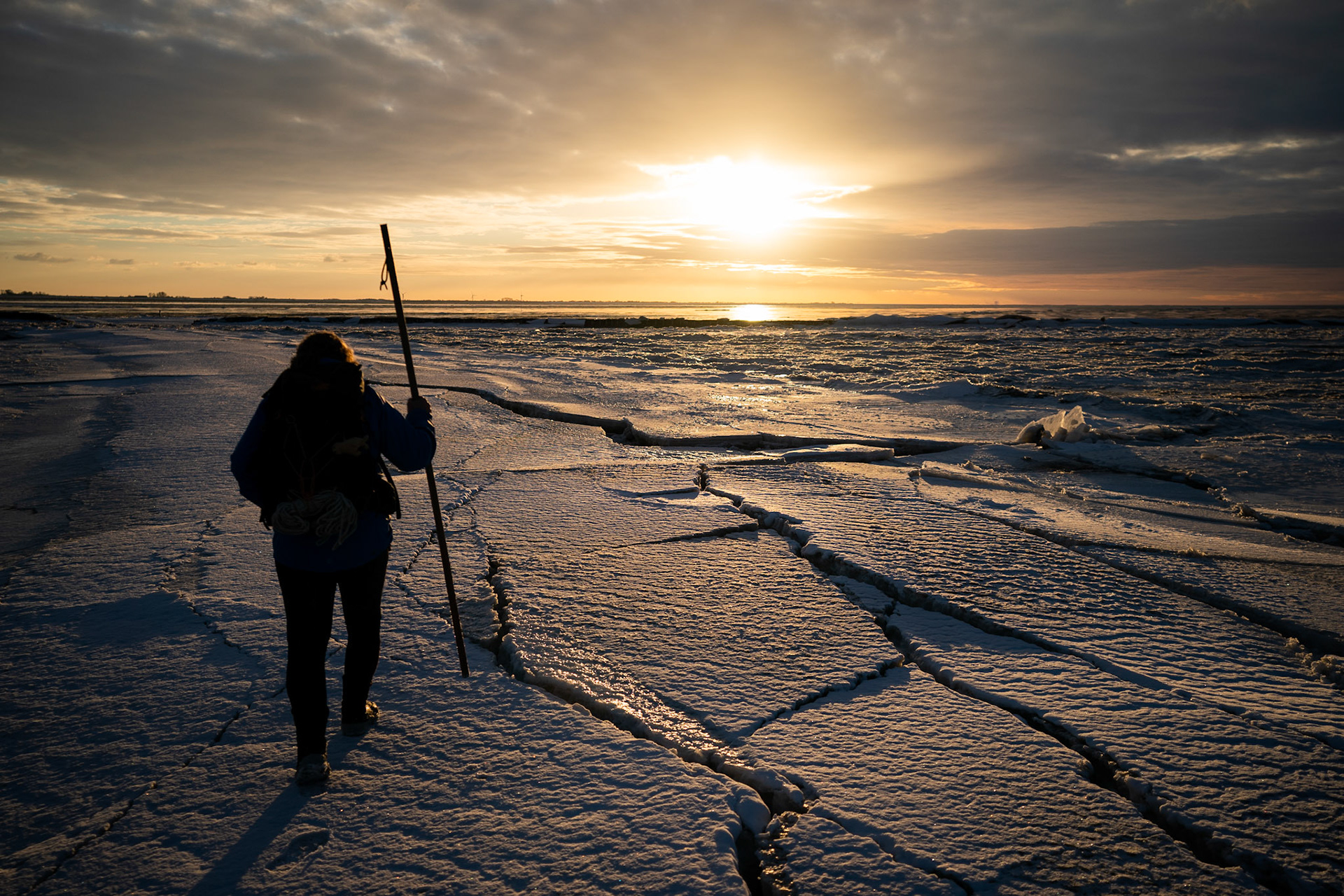 11-02-2021, Noordpolderzijl: Vrije foto, De laatste keer kon het in 2005. IJswadlopen. Een bevroren landschap met ijsschotsen. Een bijzonder mooi tafereel om te zien.  Foto: Jaspar Moulijn