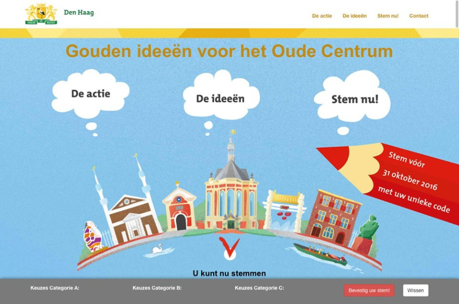 75 ideeën werden in 3 categorieën gepresenteerd en per categorie konden twee favorieten worden gekozen.