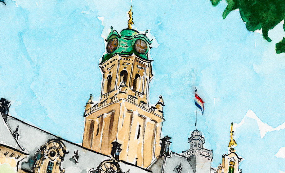 Toren met klok - Detail