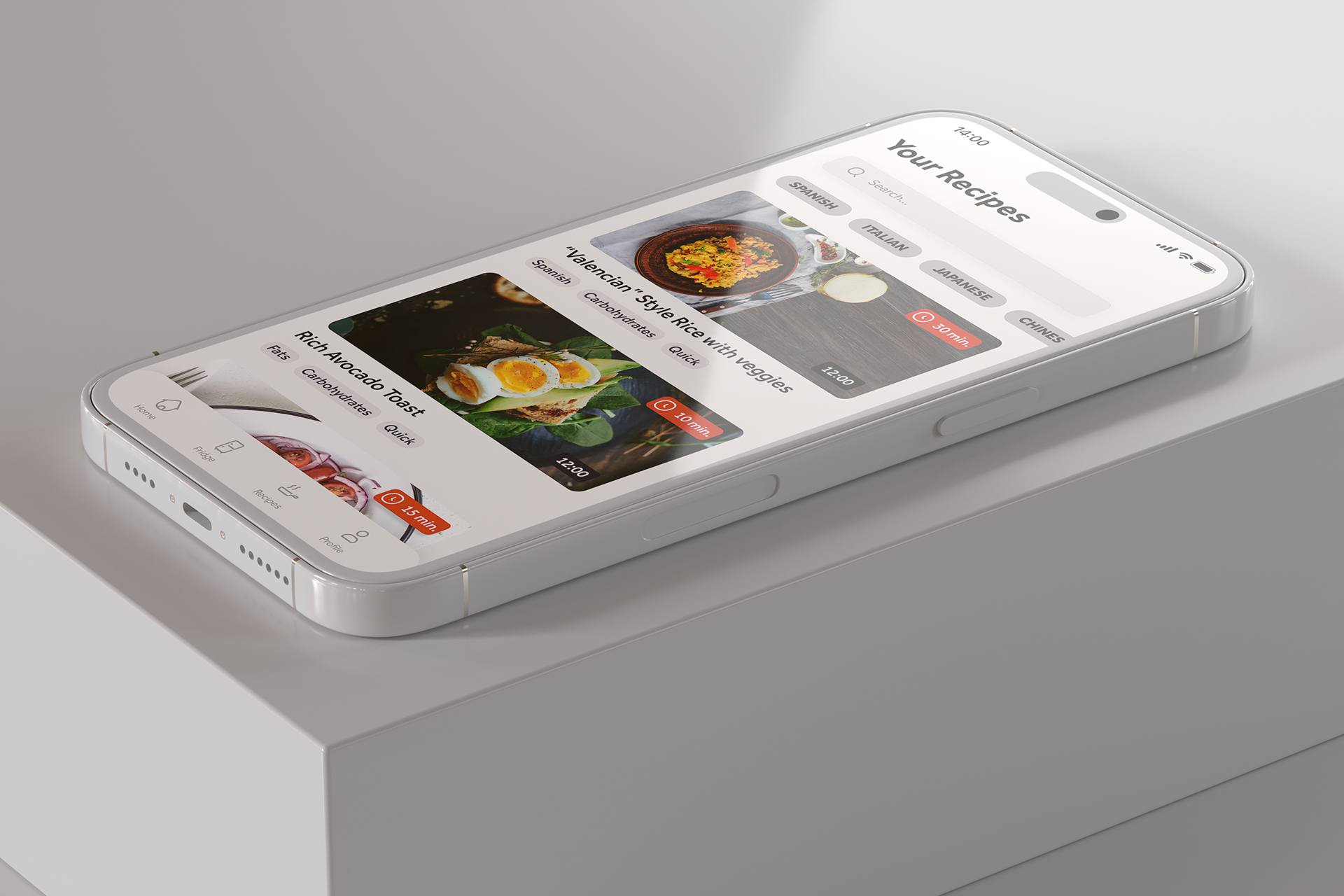 Recipes screen