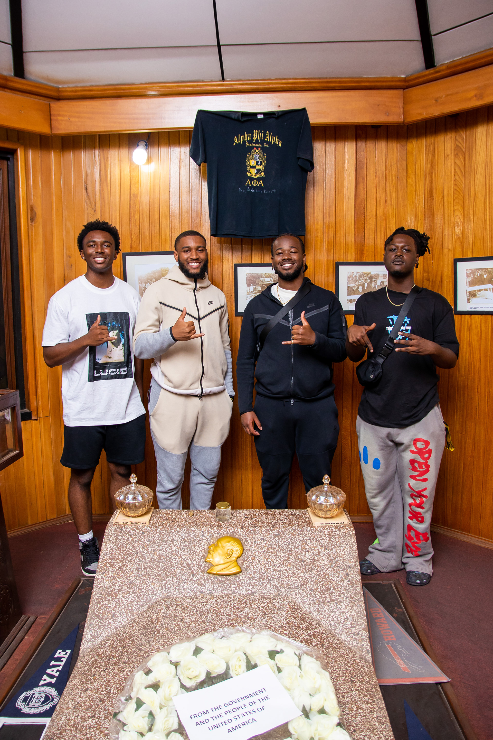 Bro. Watkins, Bro. Charles, Bro. Hirwa, and Bro. Martin visiting W.E.B. Dubois home in Ghana