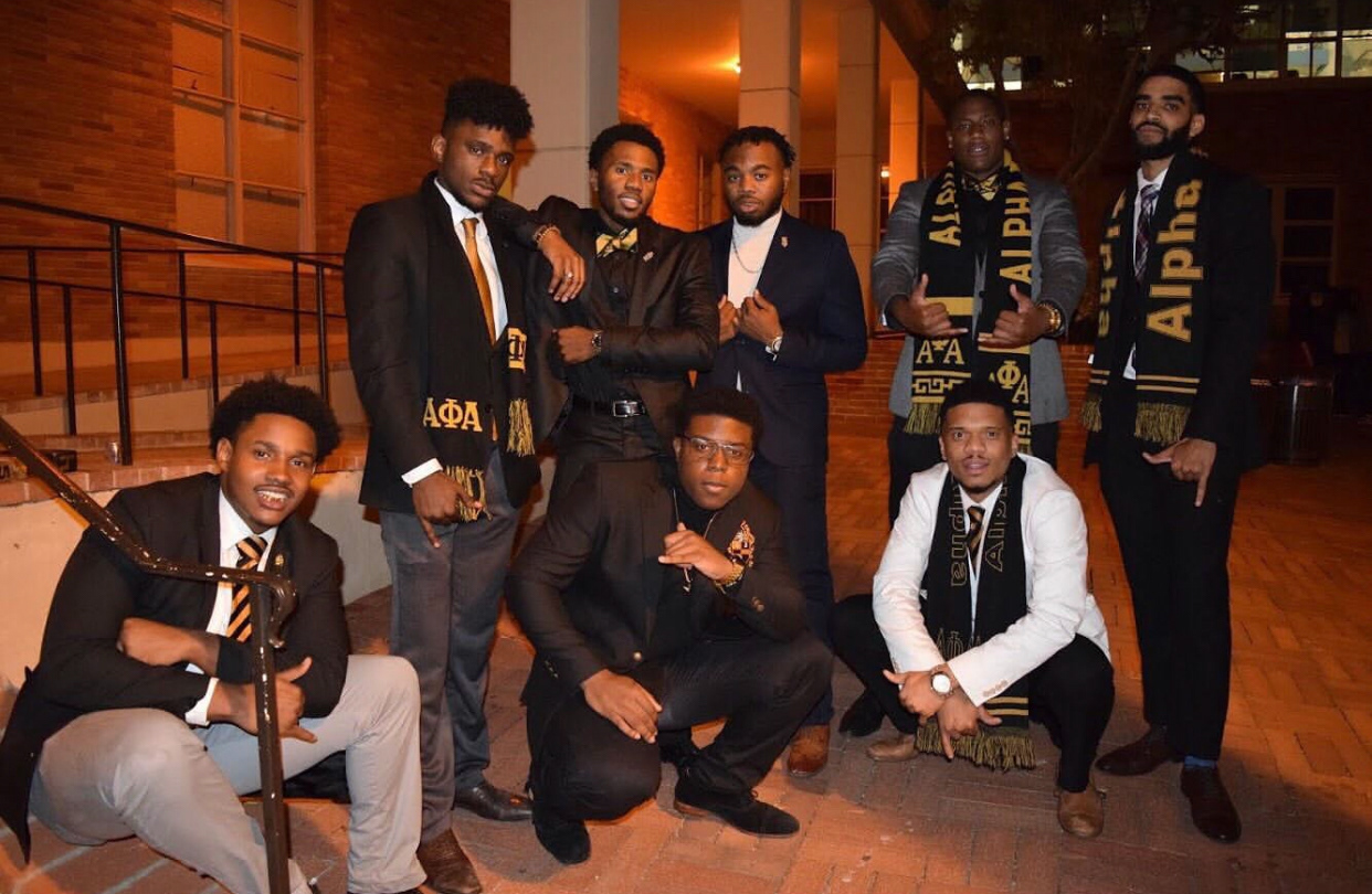Kiburi, Ayubu, and Makusudi Kupaa at the probate of Lengo Inaendeshwa. Pictured from left to right is Brothers Sterling, Towns, Bell, Akinrimisi, Jones, James, Crutison, and Azubuike