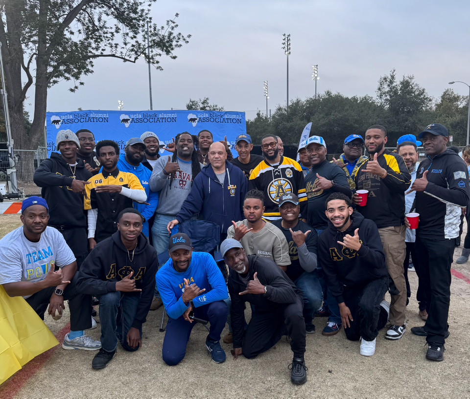 Gamma Xi Brothers at the 2024 USC vs UCLA game at the Rose Bowl