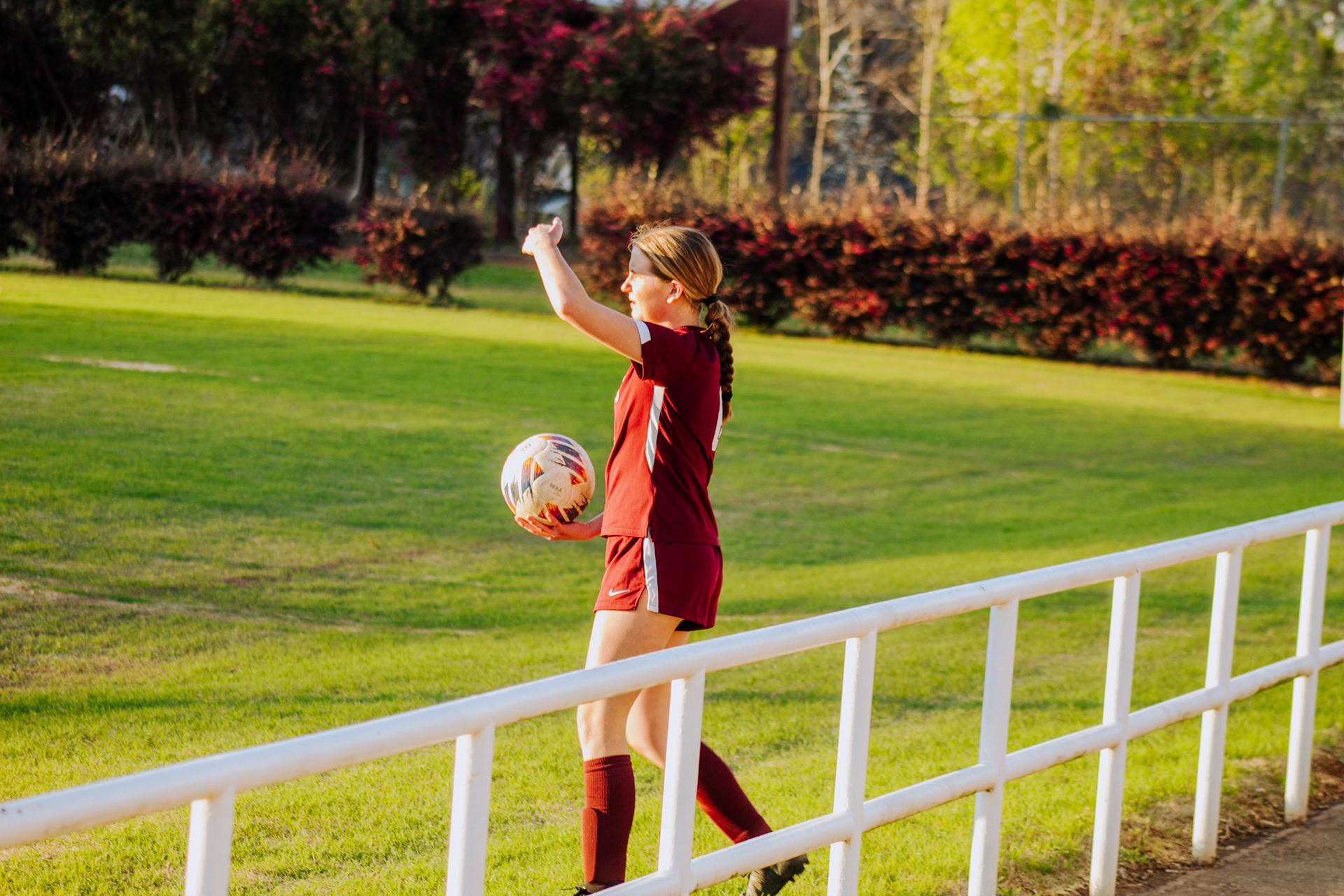 #6 Kacee Esco preparing to throw in a ball during a match aganist Pelion