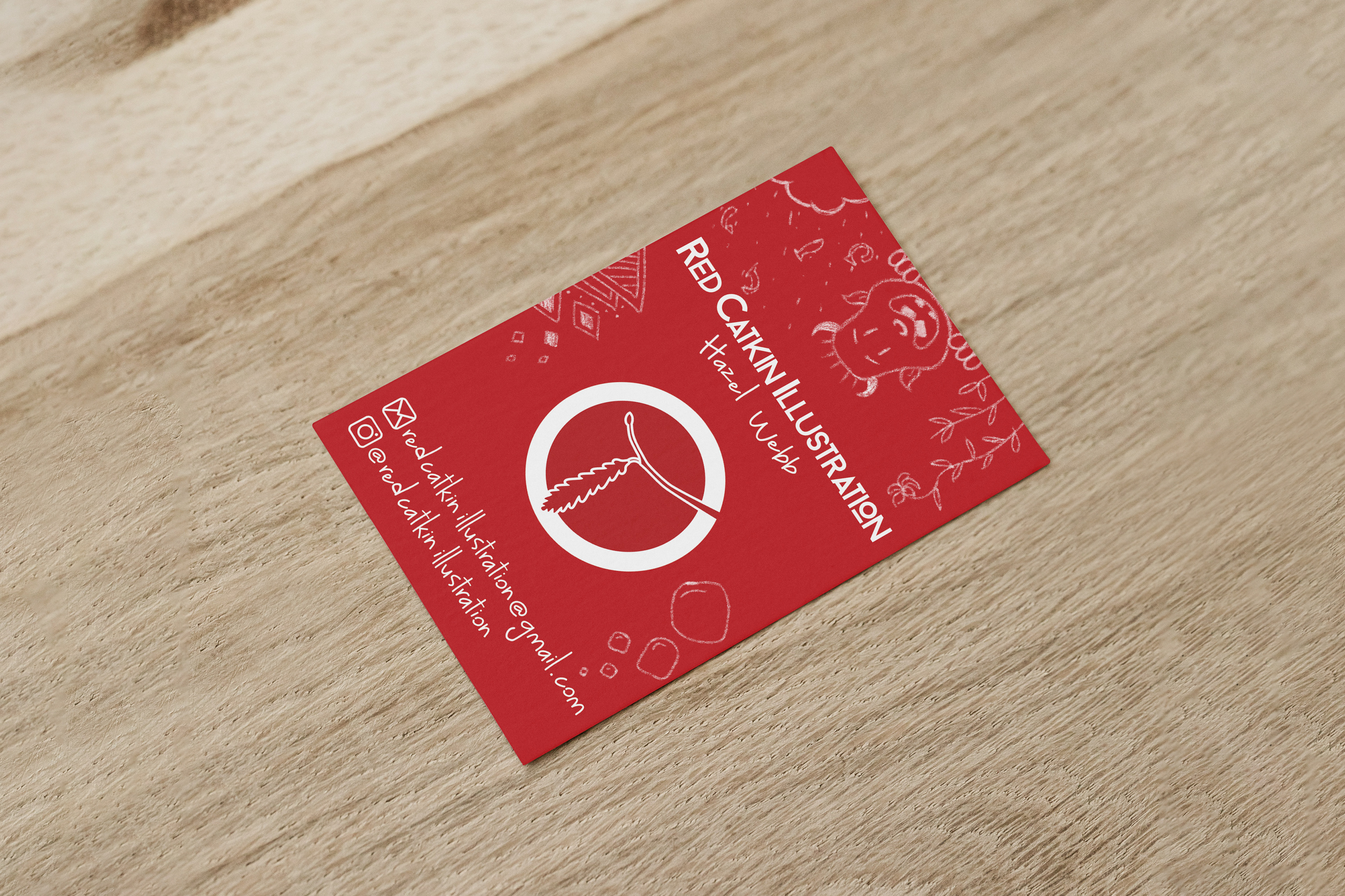 'Red Catkin Illustration' - Logo and Business Card Design