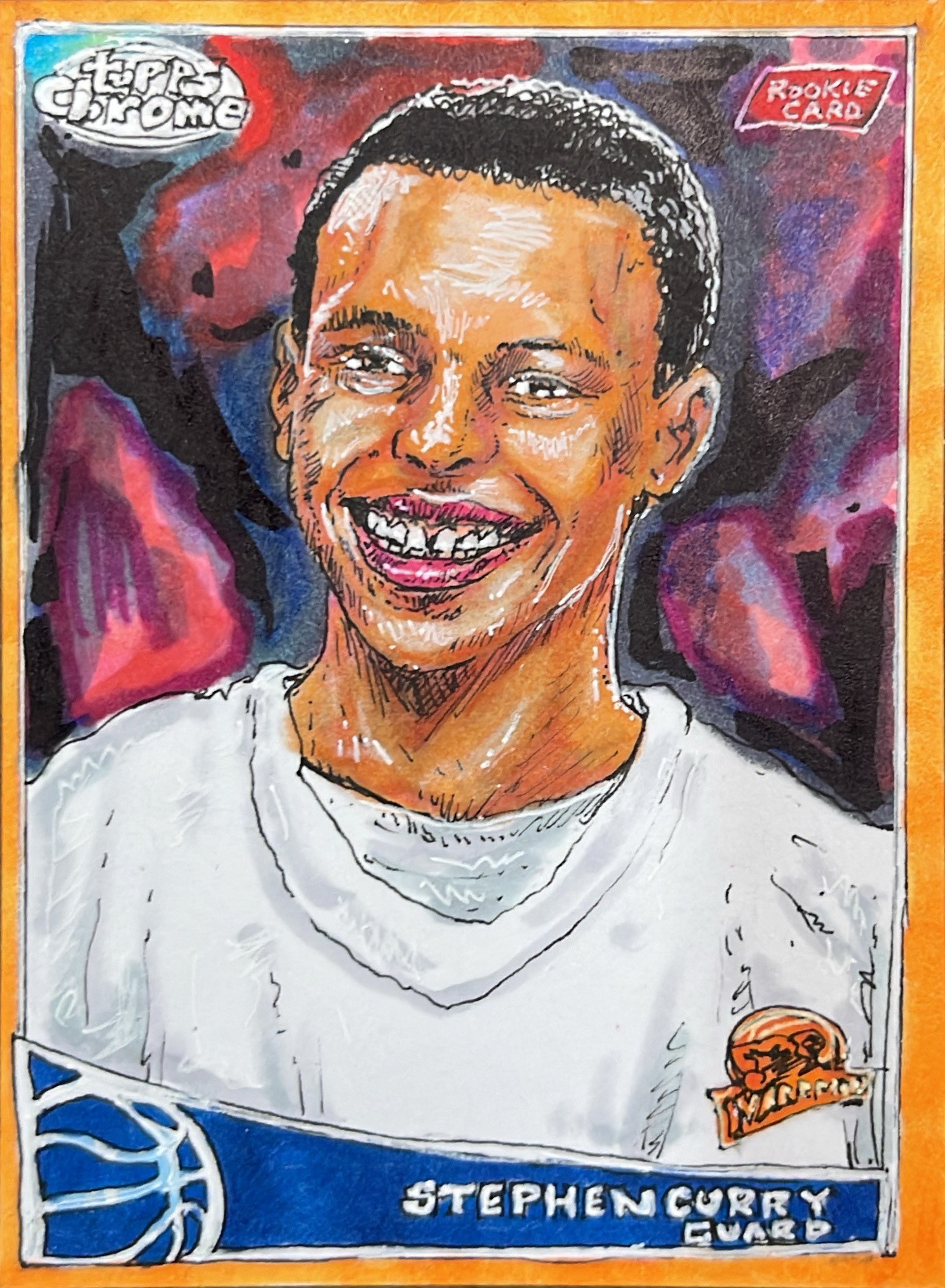 Recreation of Stephen Curry Rookie Card Step 3