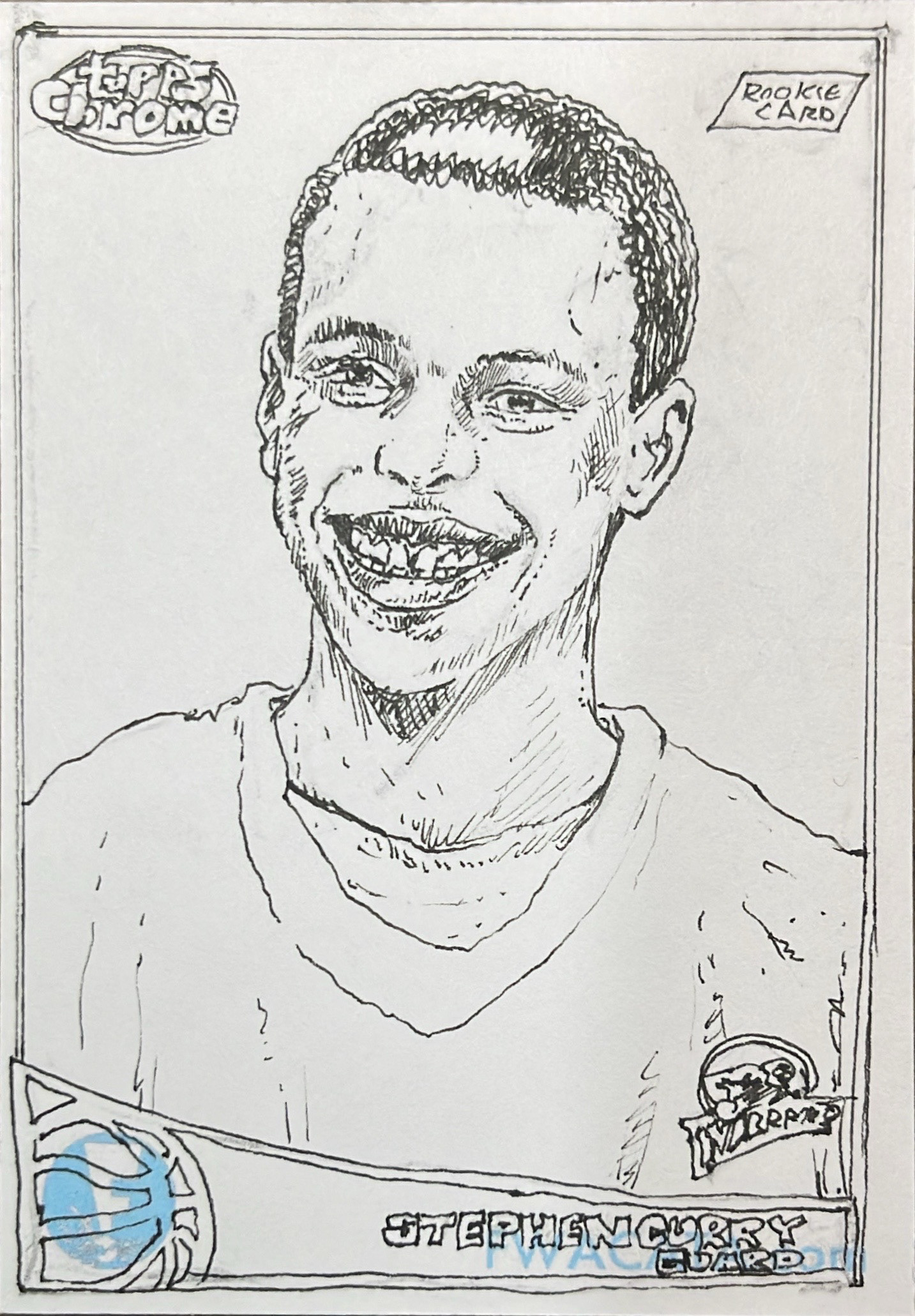 Recreation of Stephen Curry Rookie Card Step 1
