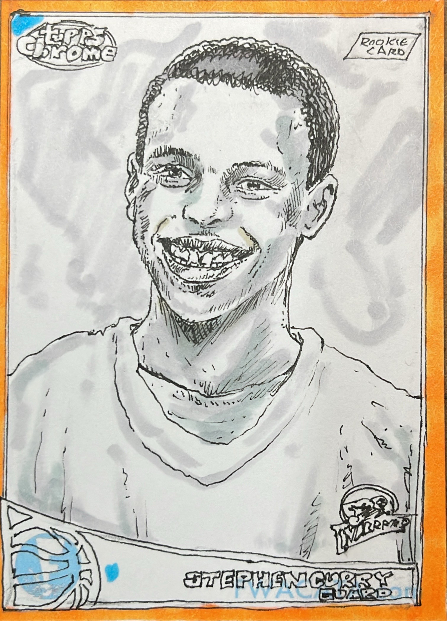 Recreation of Stephen Curry Rookie Card Step 2